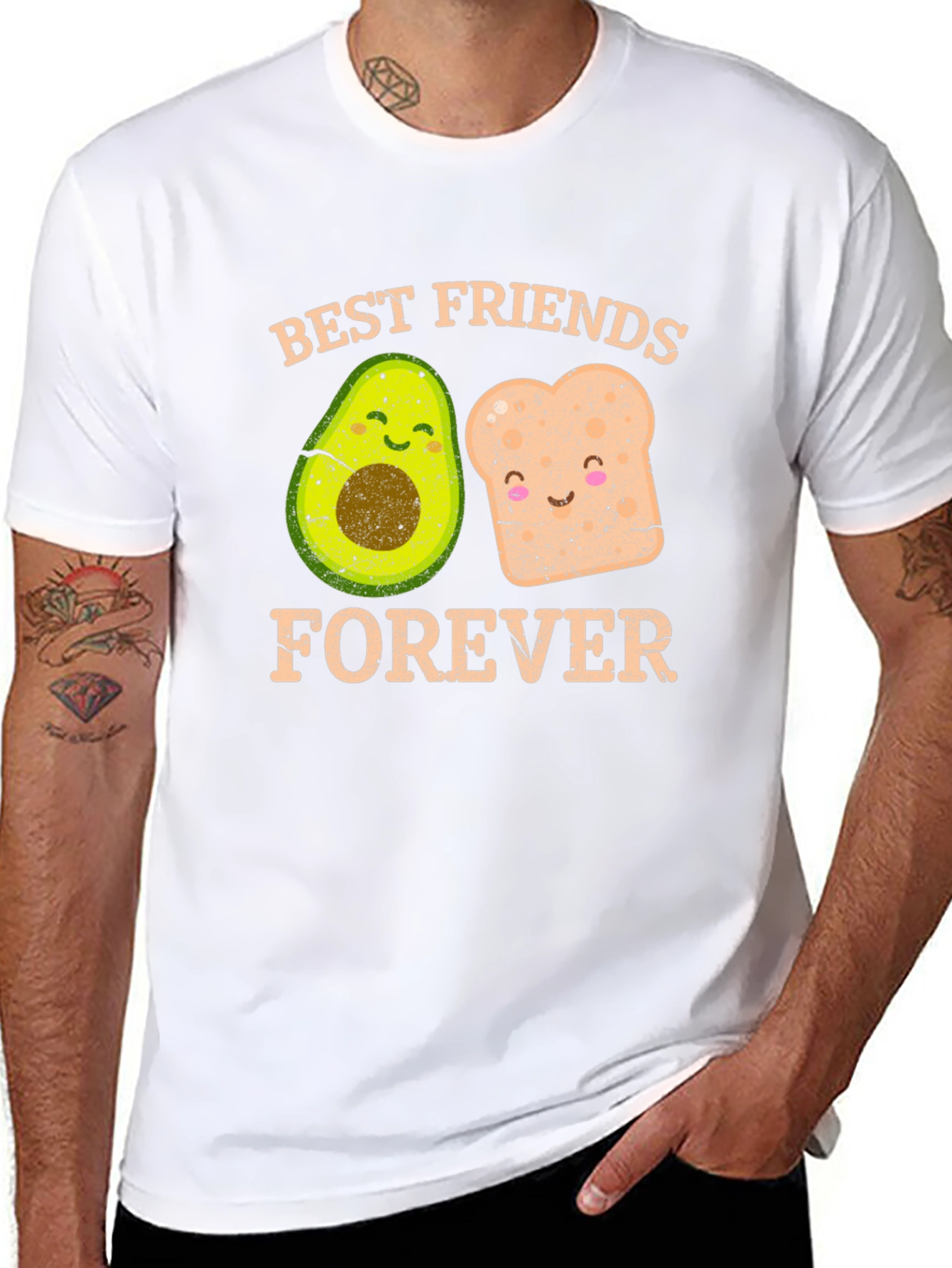 Black Best Friends Forever Avocado and Toast Graphic Tee view 8
