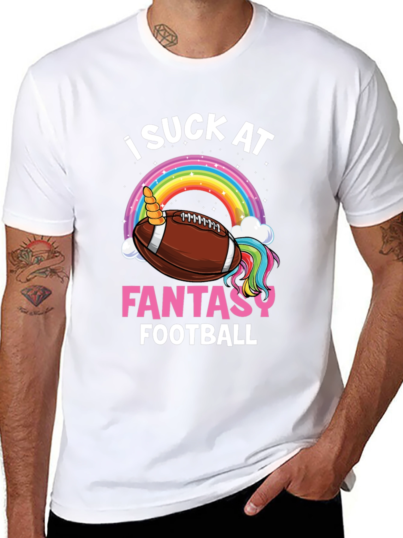 Black Funny Unicorn Football T-Shirt view 8