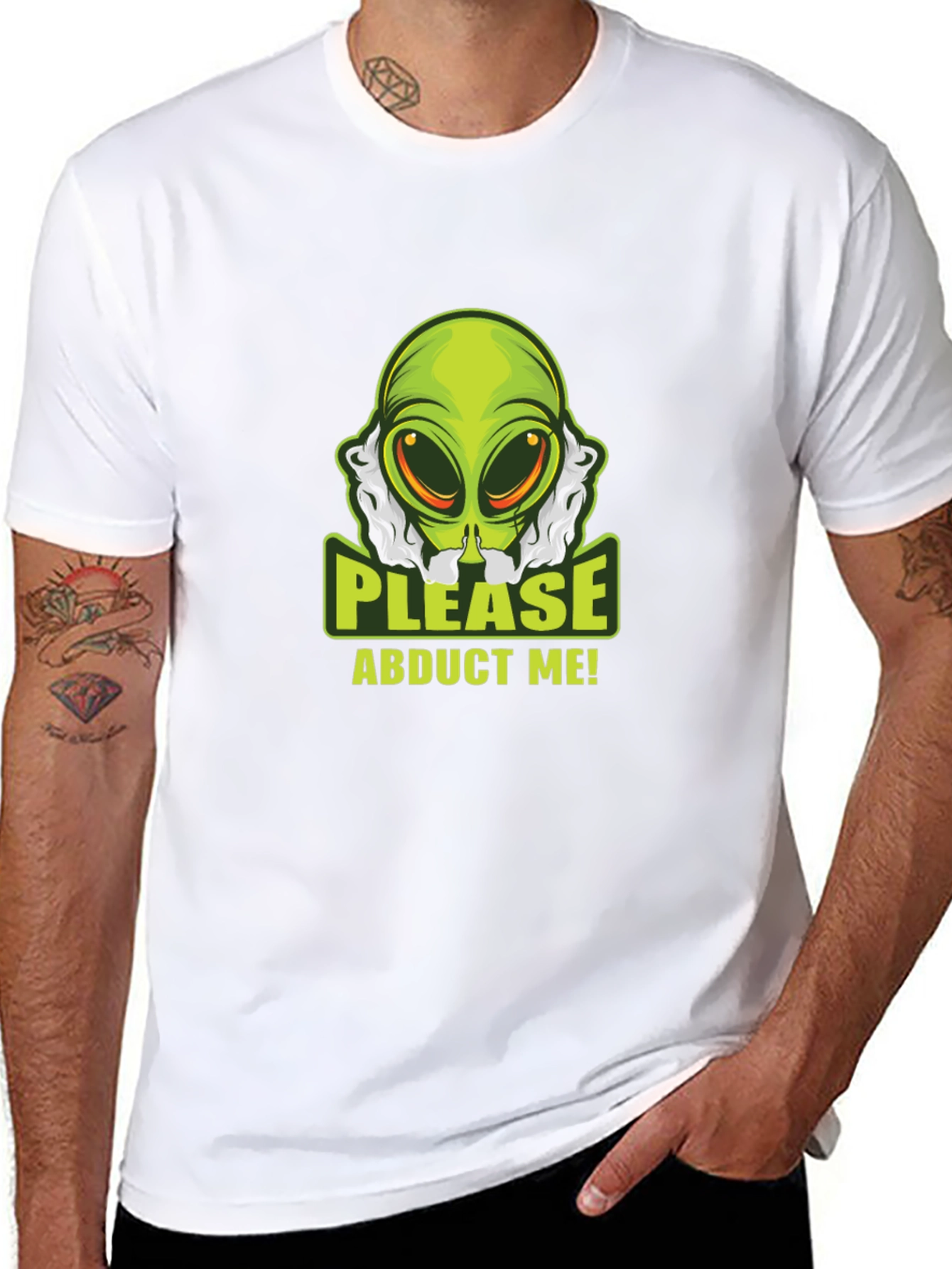 Black Alien Abduction T-Shirt - Please Abduct Me Tee view 8