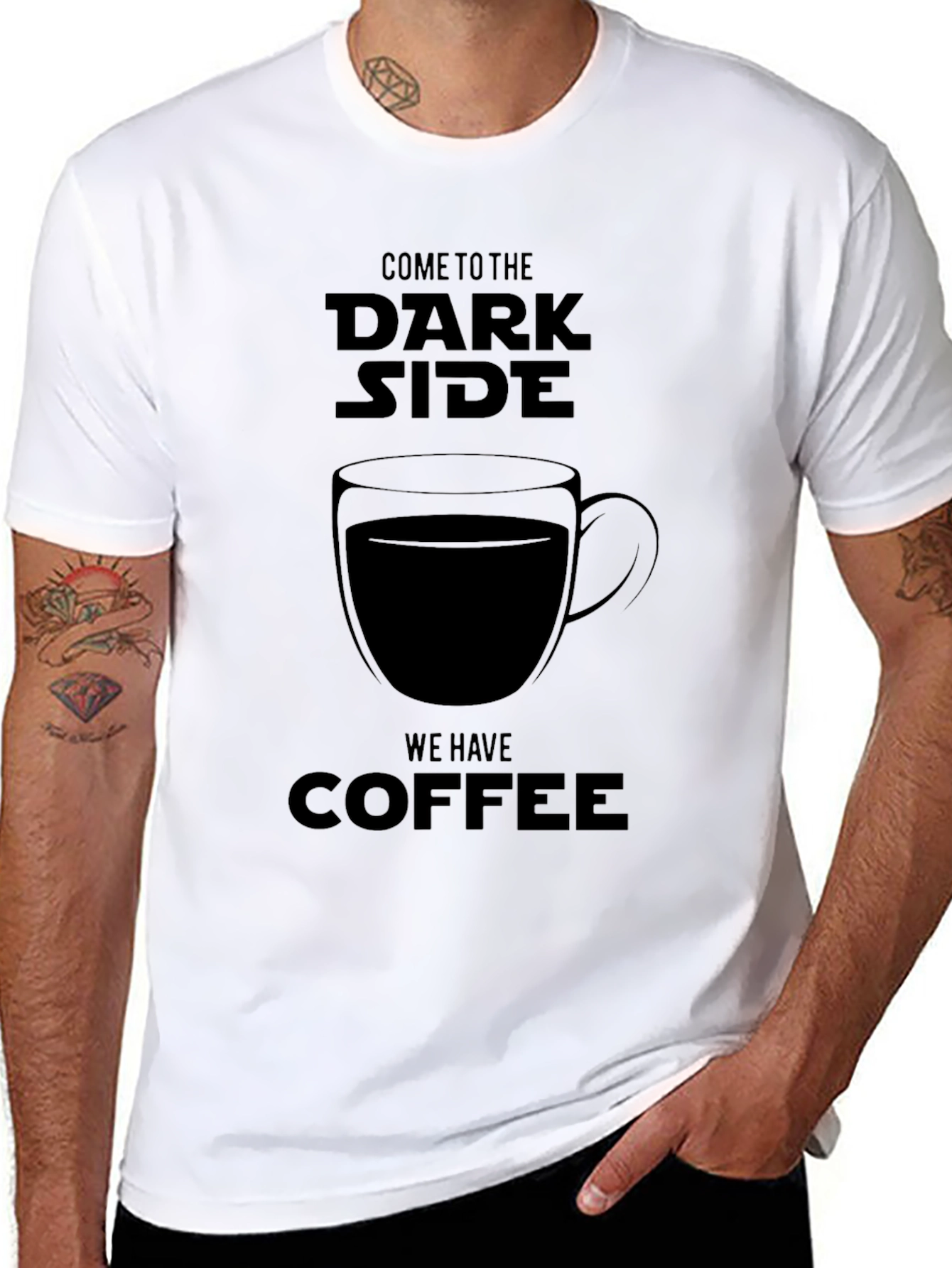 Black Dark Side Coffee T-Shirt view 8