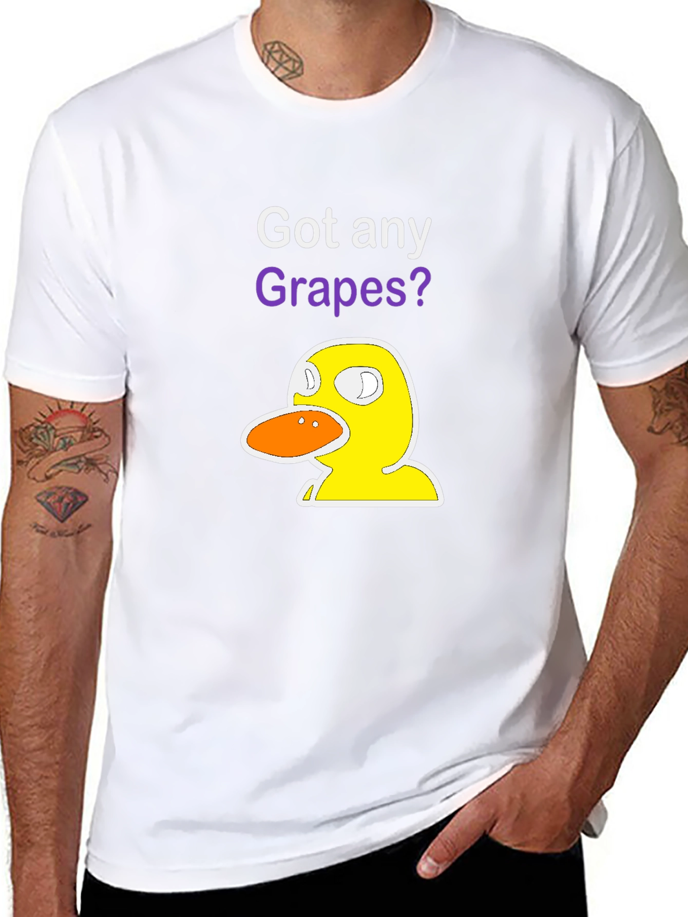 Black Got Any Grapes? Duck T-Shirt - Funny Graphic Tee view 8