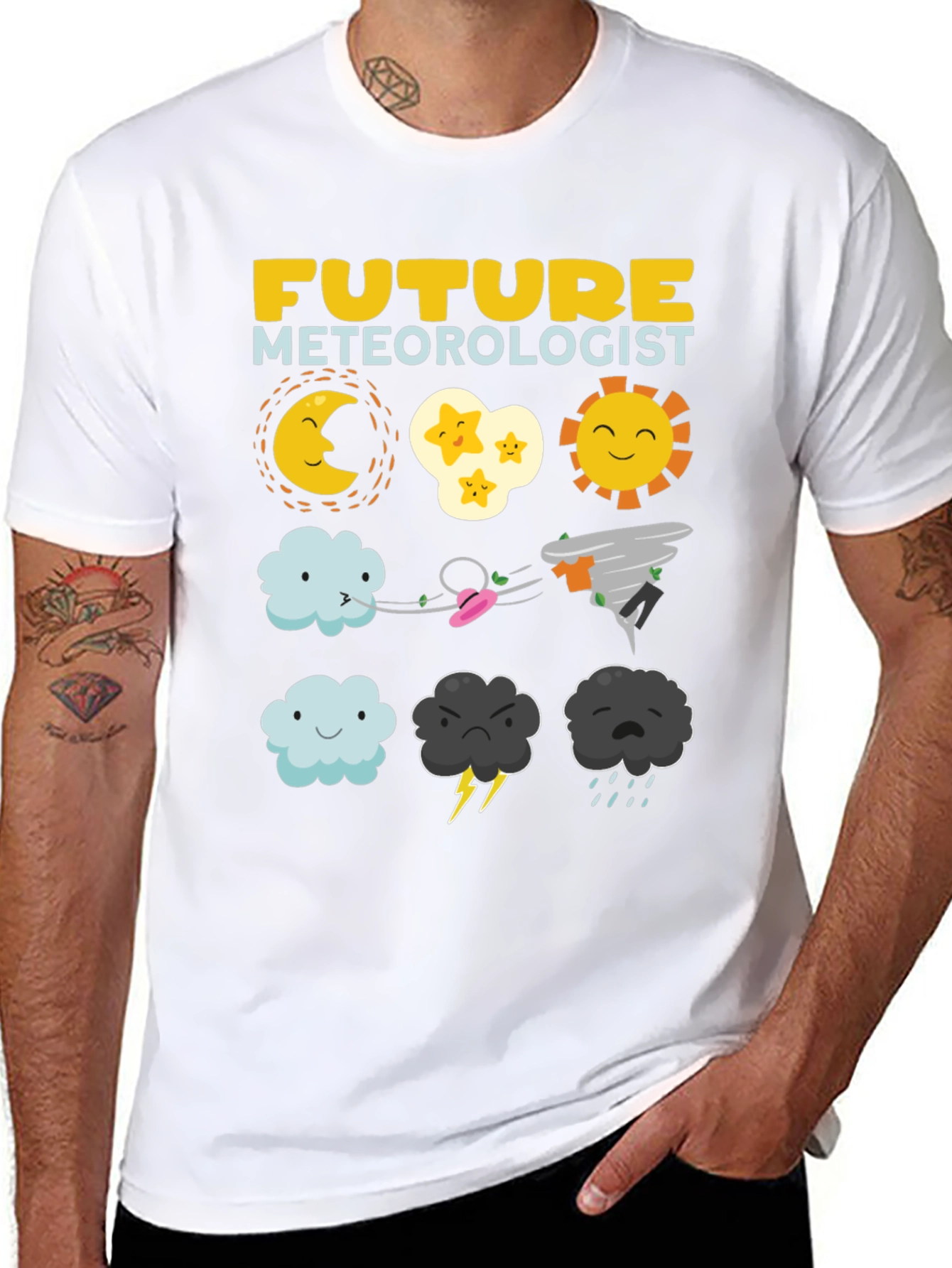 Black Future Meteorologist Black T-Shirt view 8