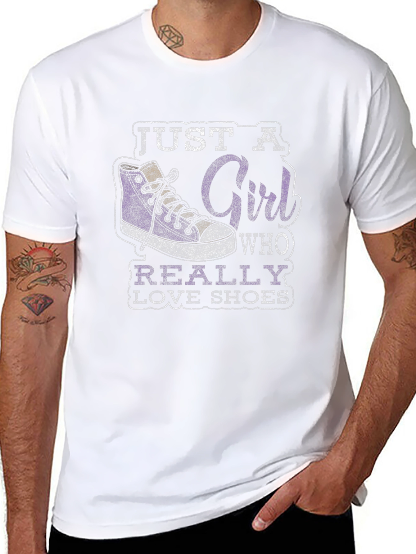 Black Just a Girl Who Really Loves Shoes Graphic Tee view 8