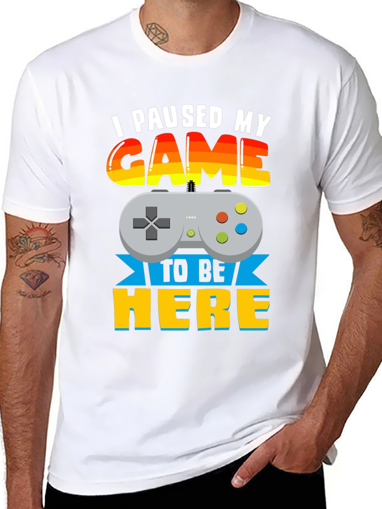 Black I Paused My Game to Be Here Graphic T-Shirt view 8
