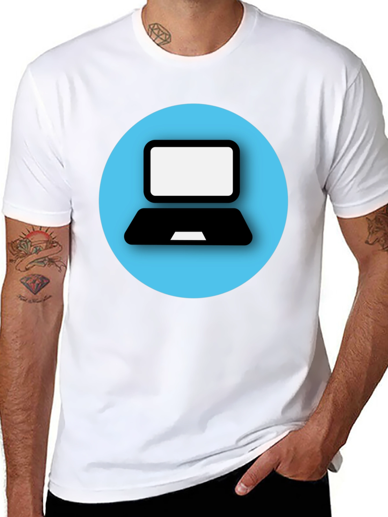 Black Laptop Graphic Tee - Tech Style T-Shirt view 8