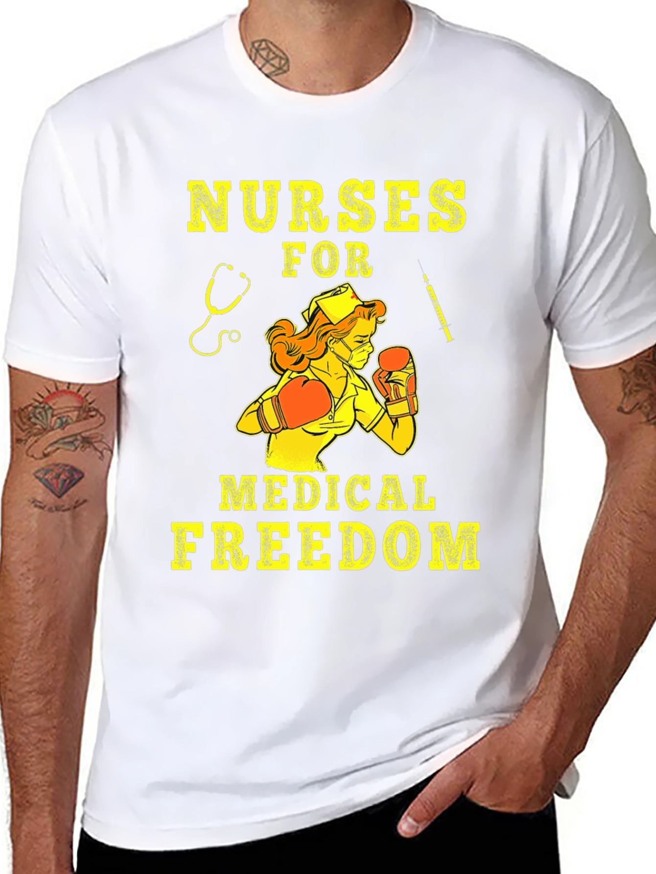 Black Nurses For Medical Freedom T-Shirt view 8