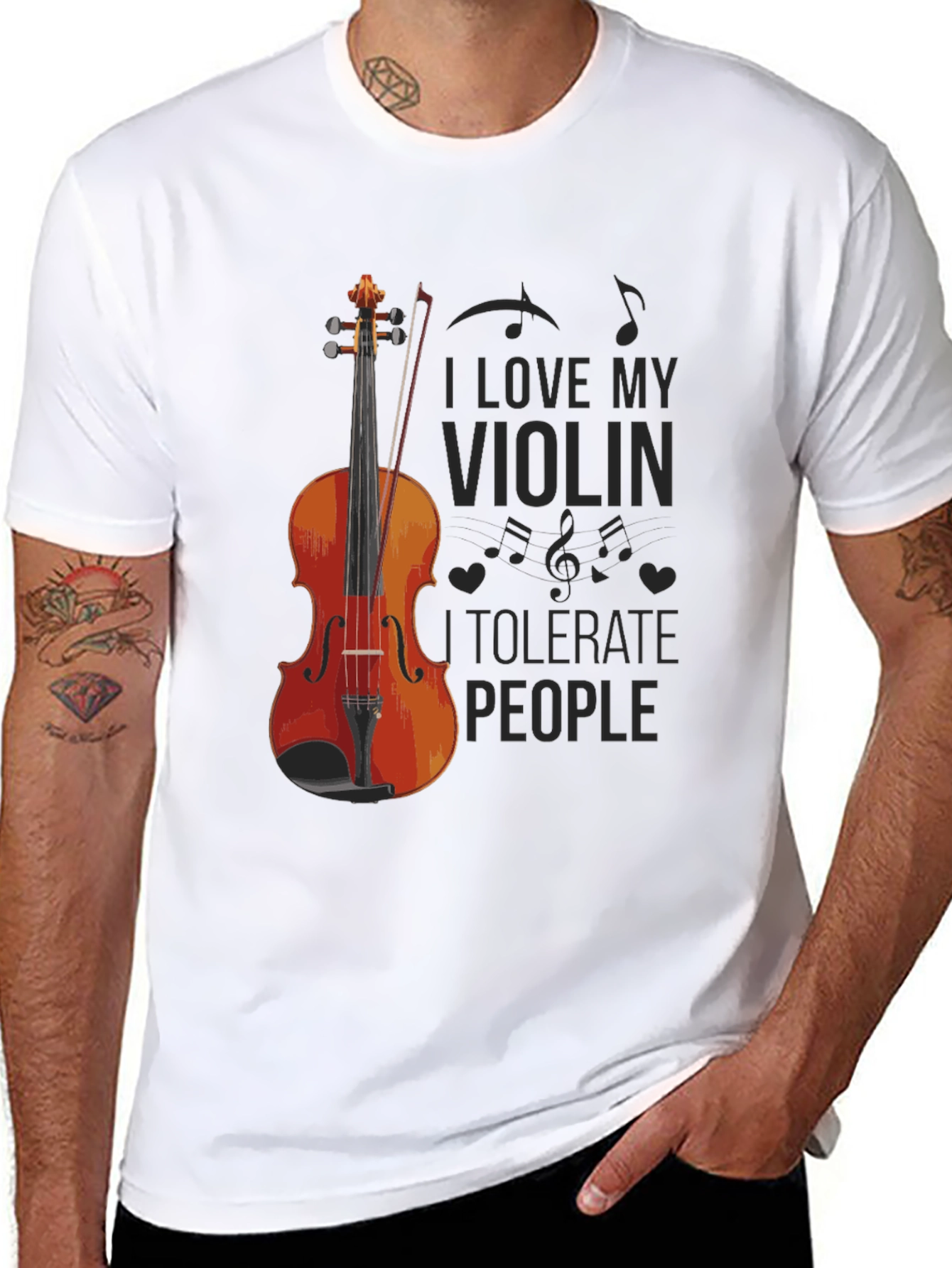 Black I Love My Violin T-Shirt view 8