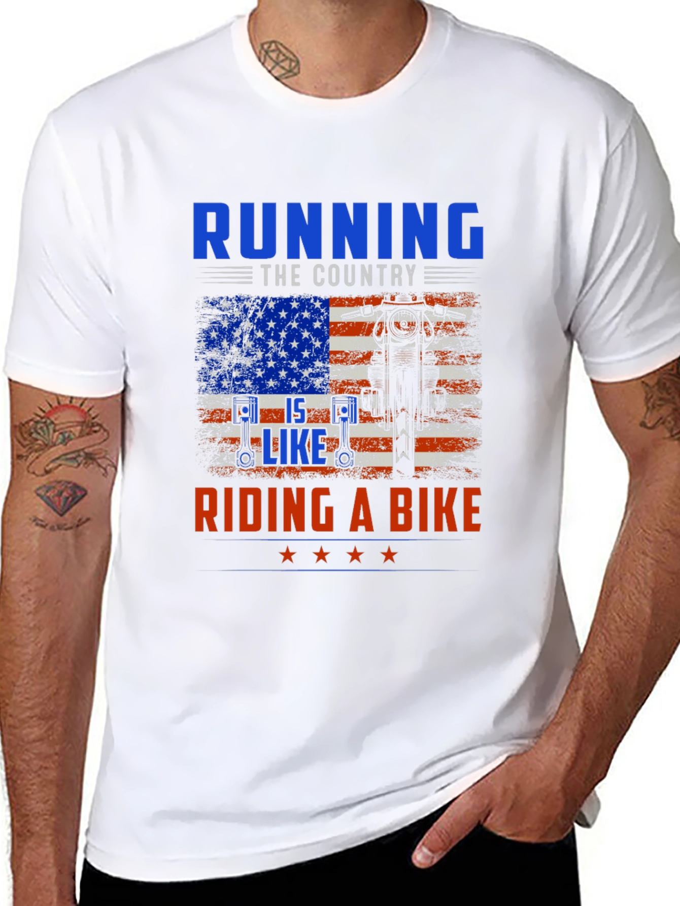 Black Running the Country is Like Riding a Bike Graphic Tee view 8