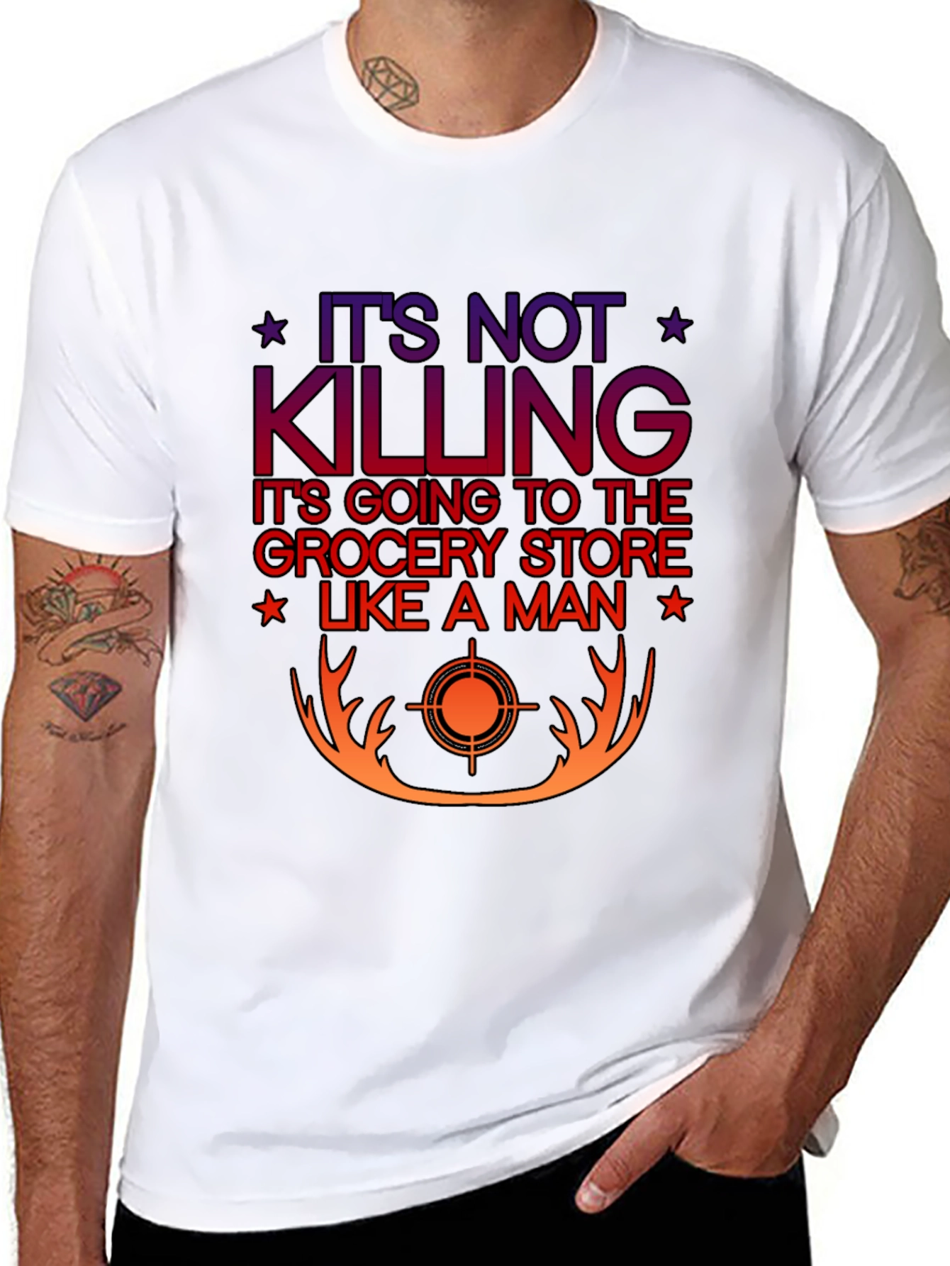 Black It's Not Killing T-Shirt, Grocery Store Humor Tee view 8