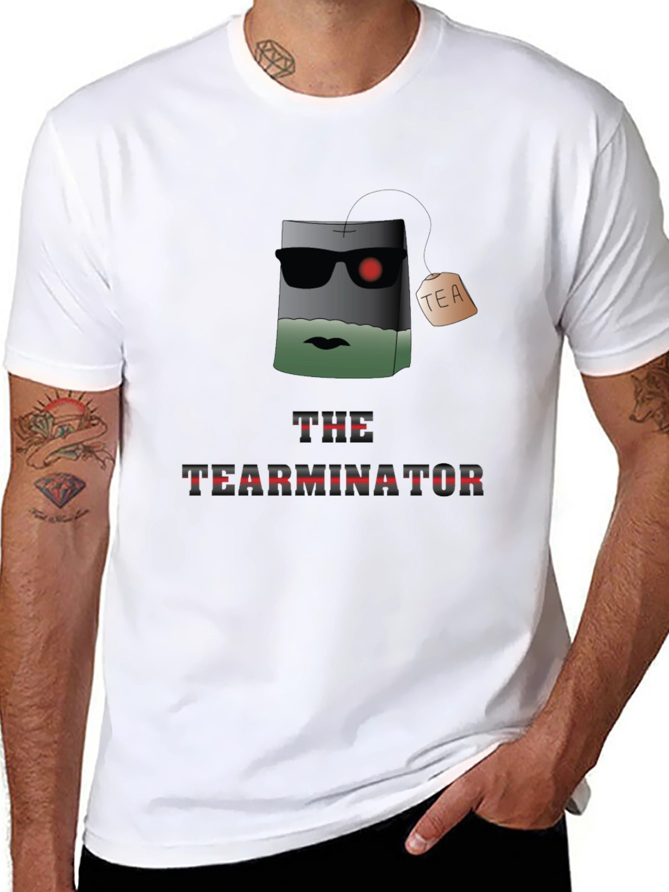 Black The TEARMINATOR Graphic T-Shirt - Funny Tea Lover Tee view 8