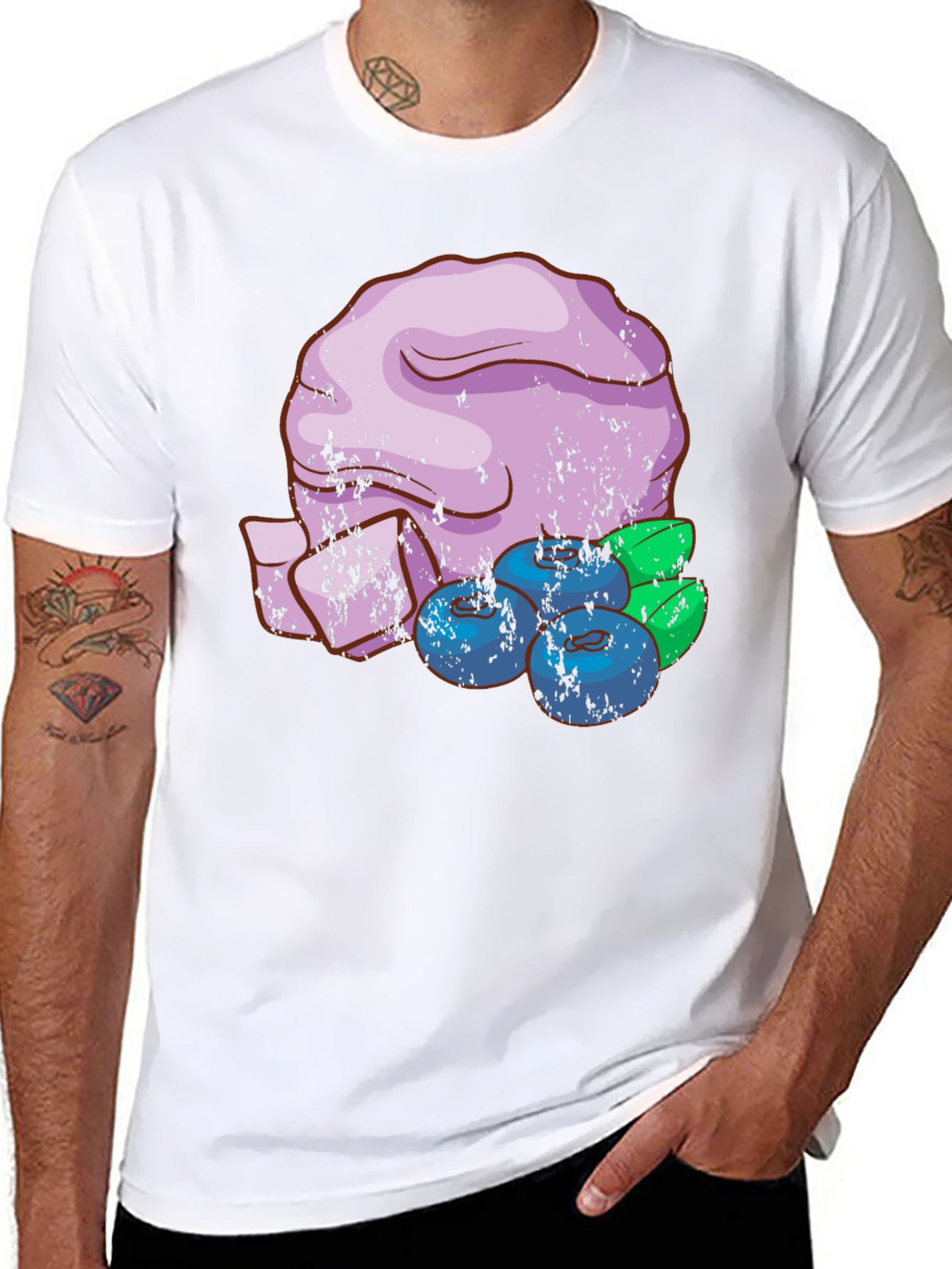 Black Blueberry Dessert T-Shirt - Unique Graphic Tee view 8