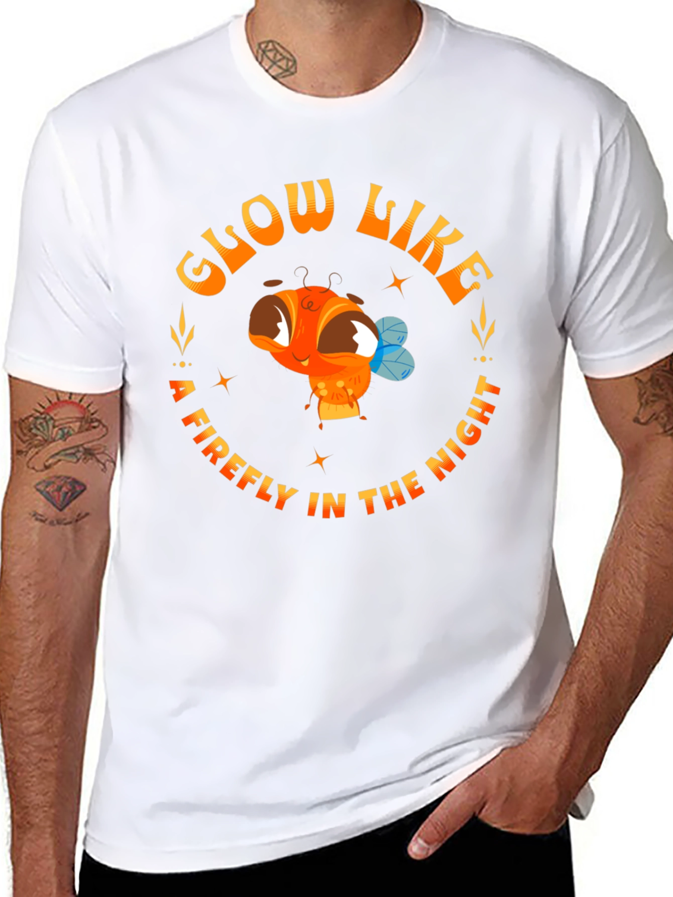 Glow Like A Firefly Black Graphic Tee - 8