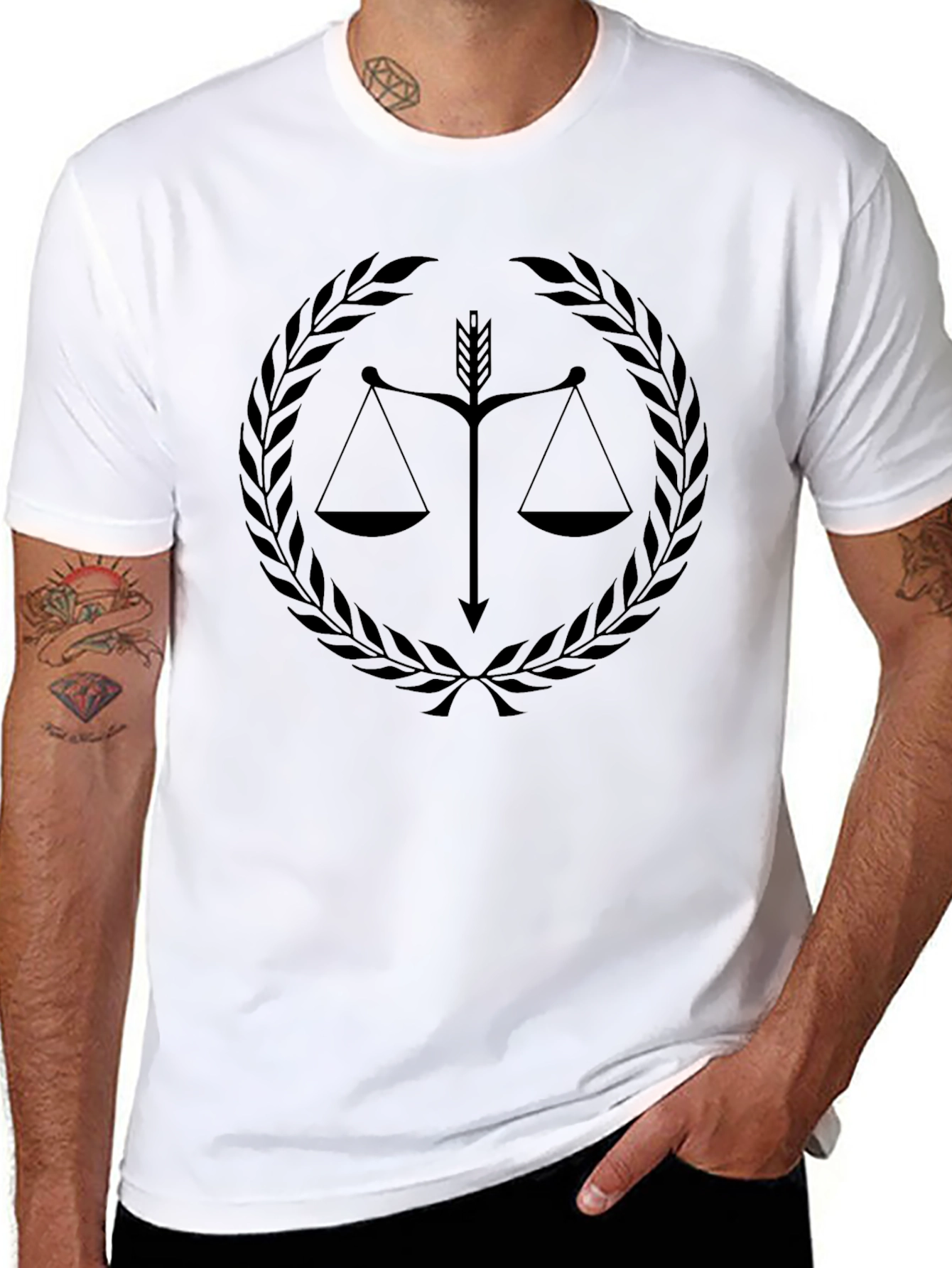 Scales of Justice Arrow T-Shirt - Black - 8