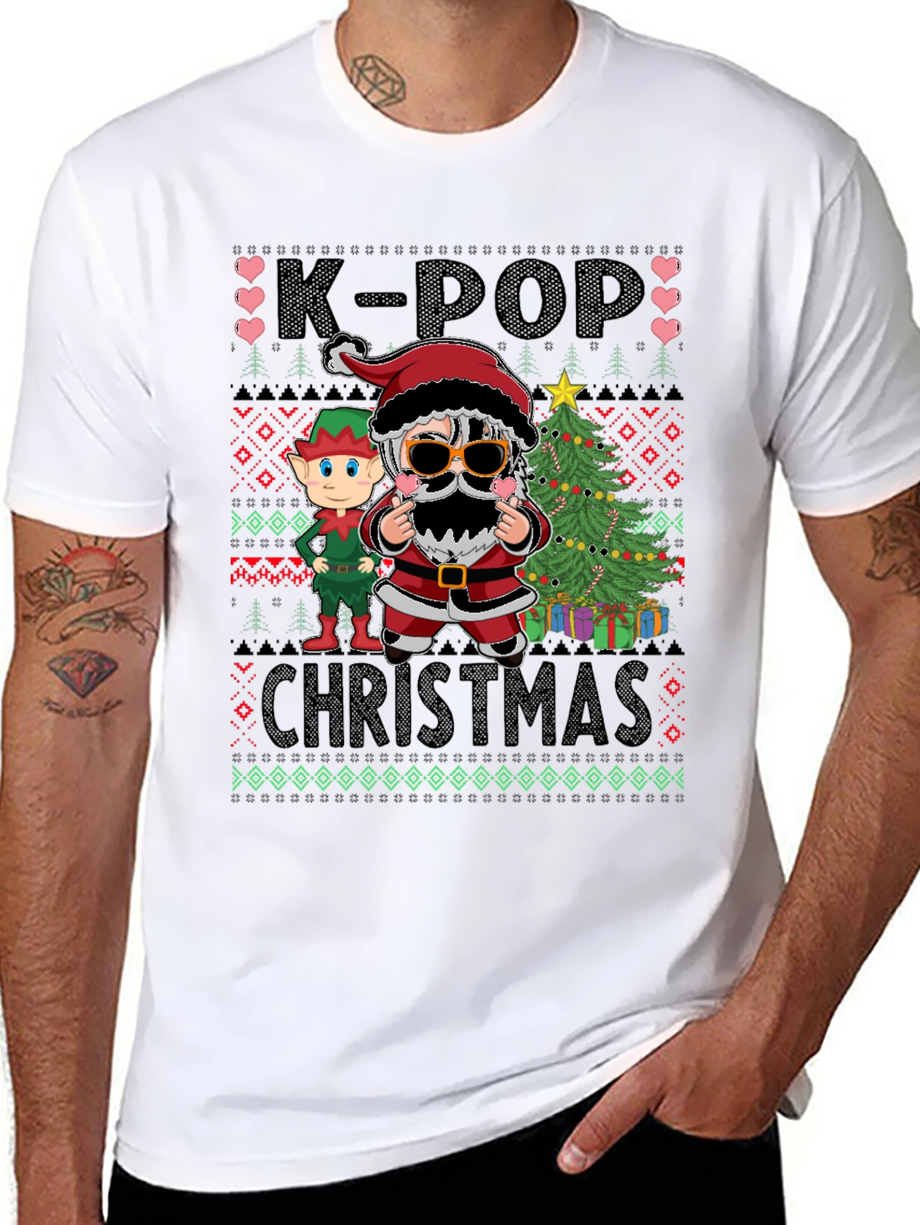 Black K-Pop Christmas T-Shirt view 8