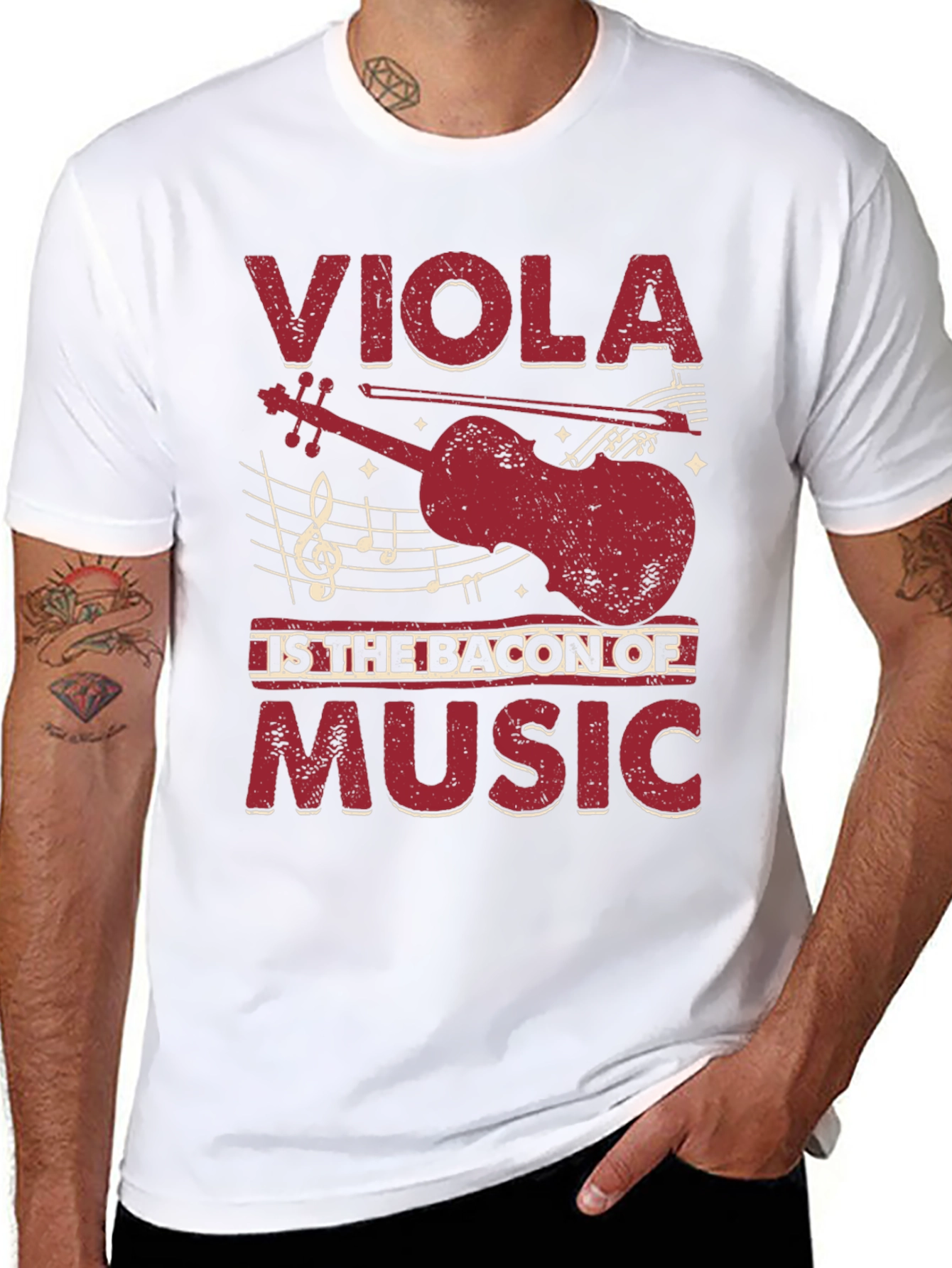 Black Viola is the Bacon of Music Funny Musician T-Shirt view 8