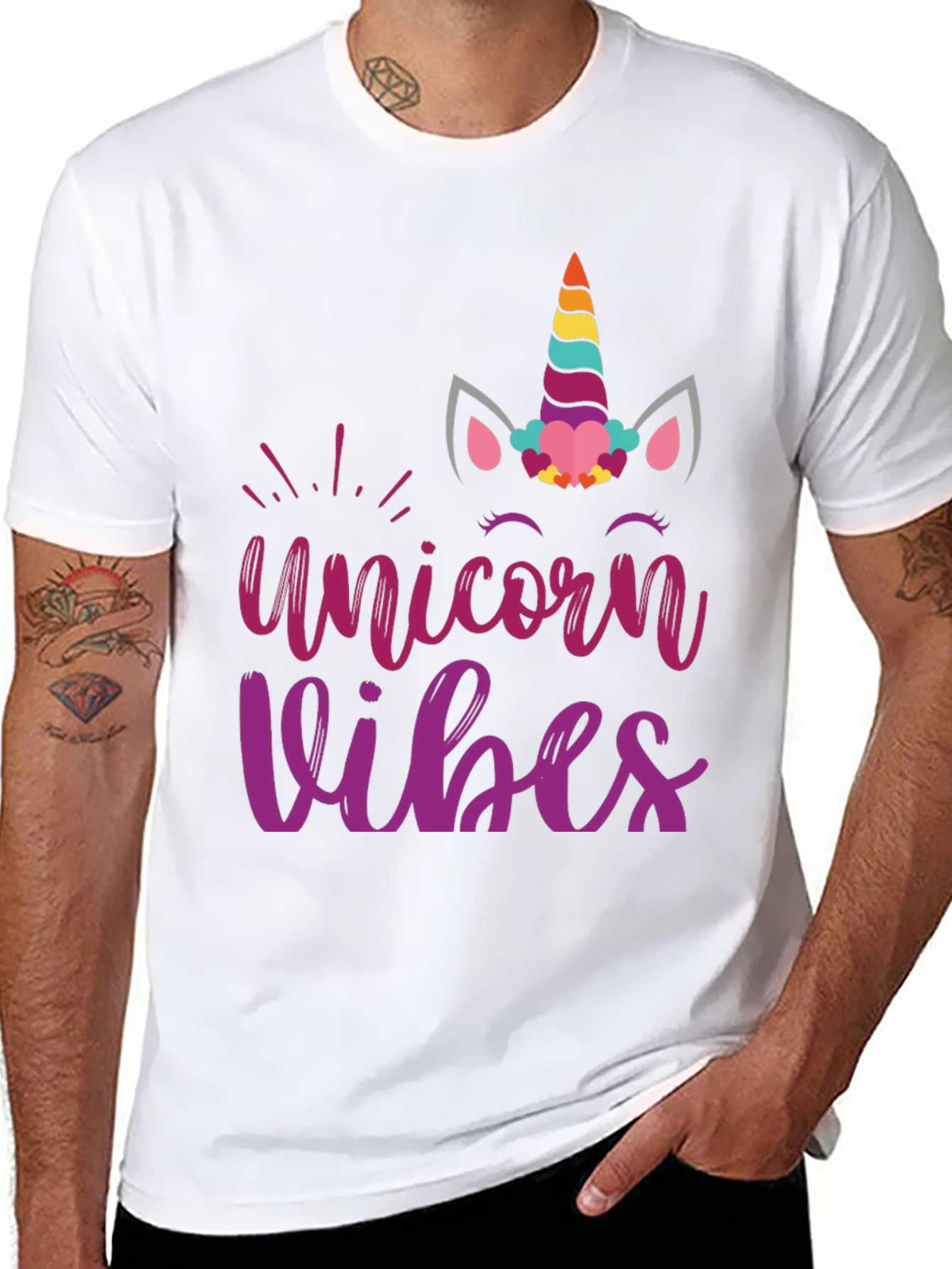 Black Unicorn Vibes Graphic T-Shirt view 8