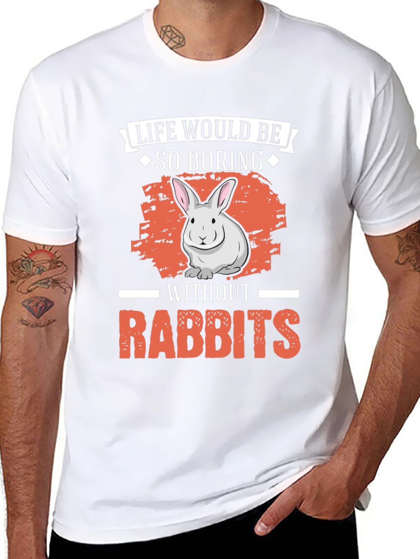 Black Life Would Be So Boring Without Rabbits T-Shirt view 8