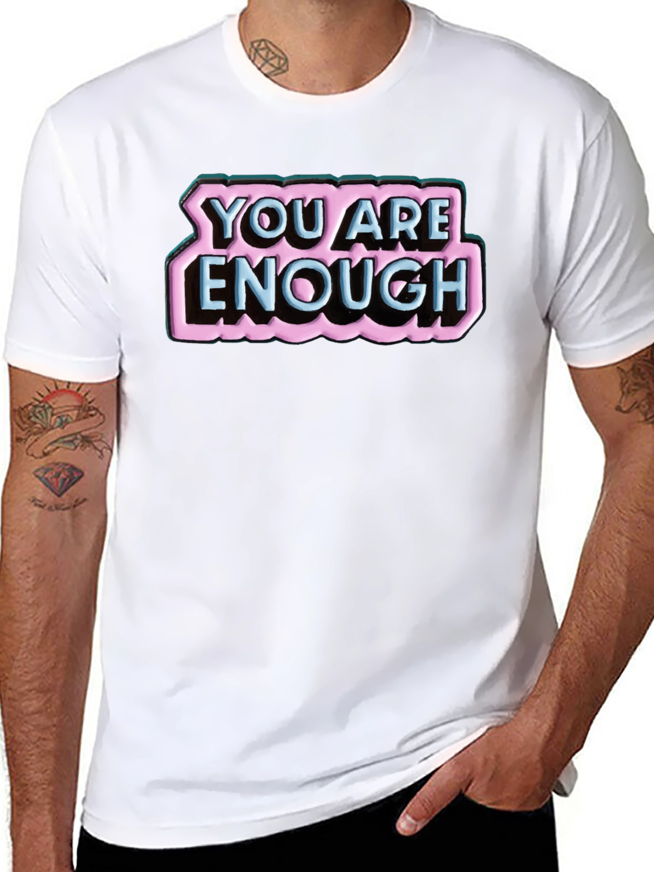 Black You Are Enough Graphic T-Shirt view 8