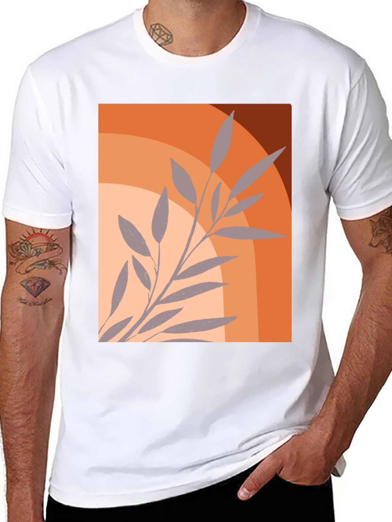 Black Botanical Graphic Tee - Modern Plant Design view 8