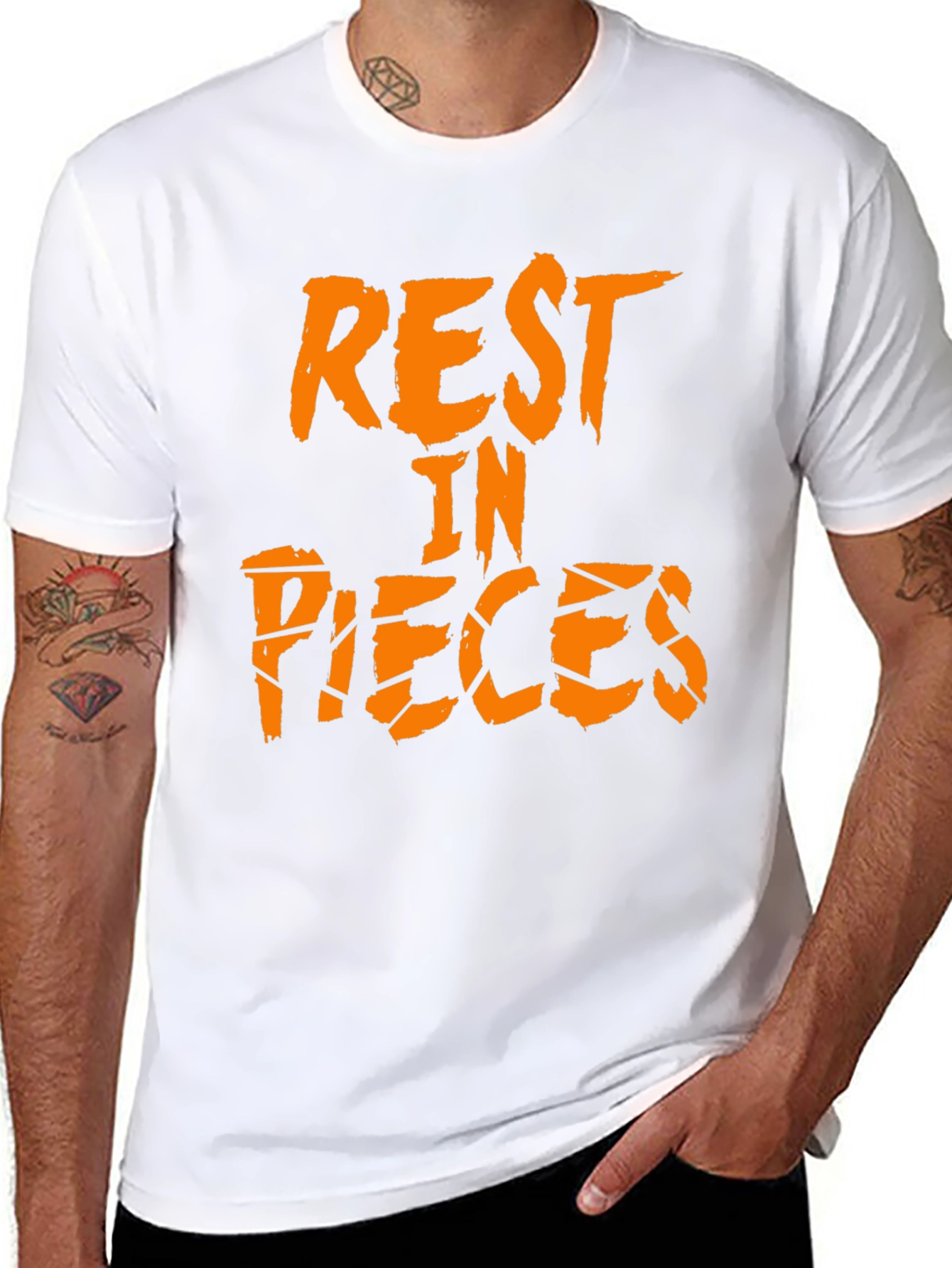 Black Rest in Pieces Black Graphic Tee view 8