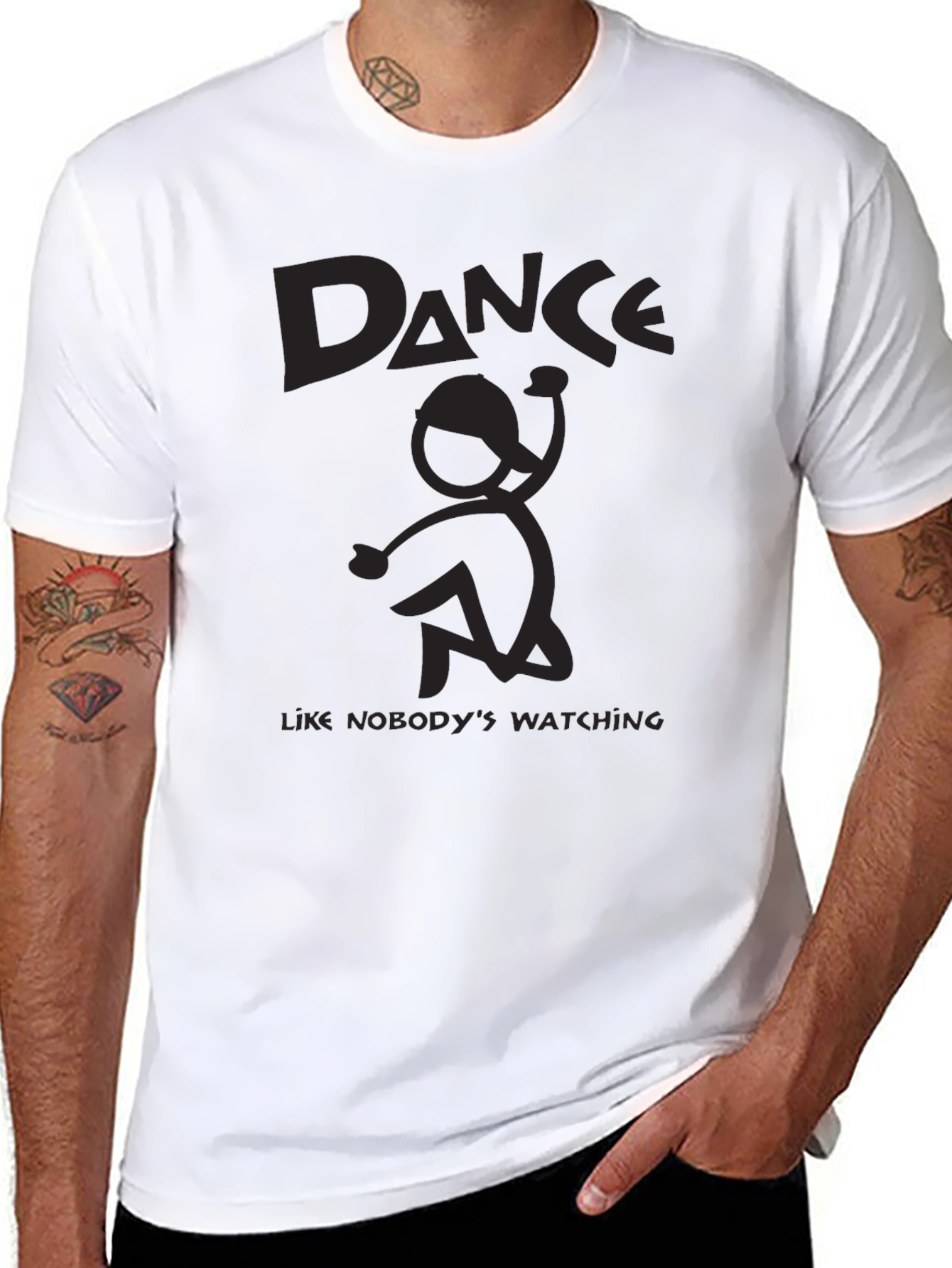 Black Dance Like Nobody's Watching Graphic Tee view 8