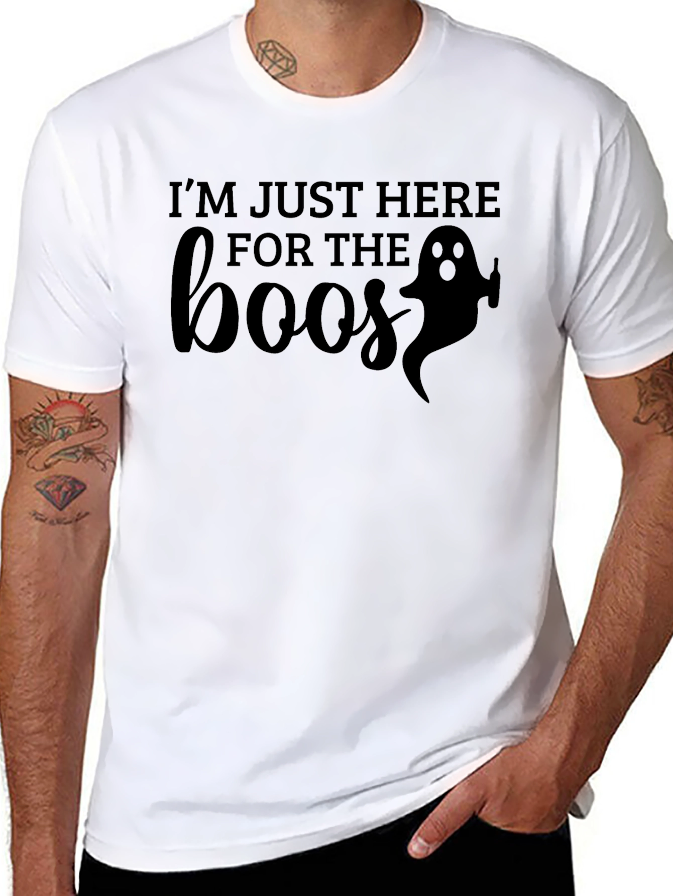 Black Halloween Boo Ghost Graphic Tee view 8