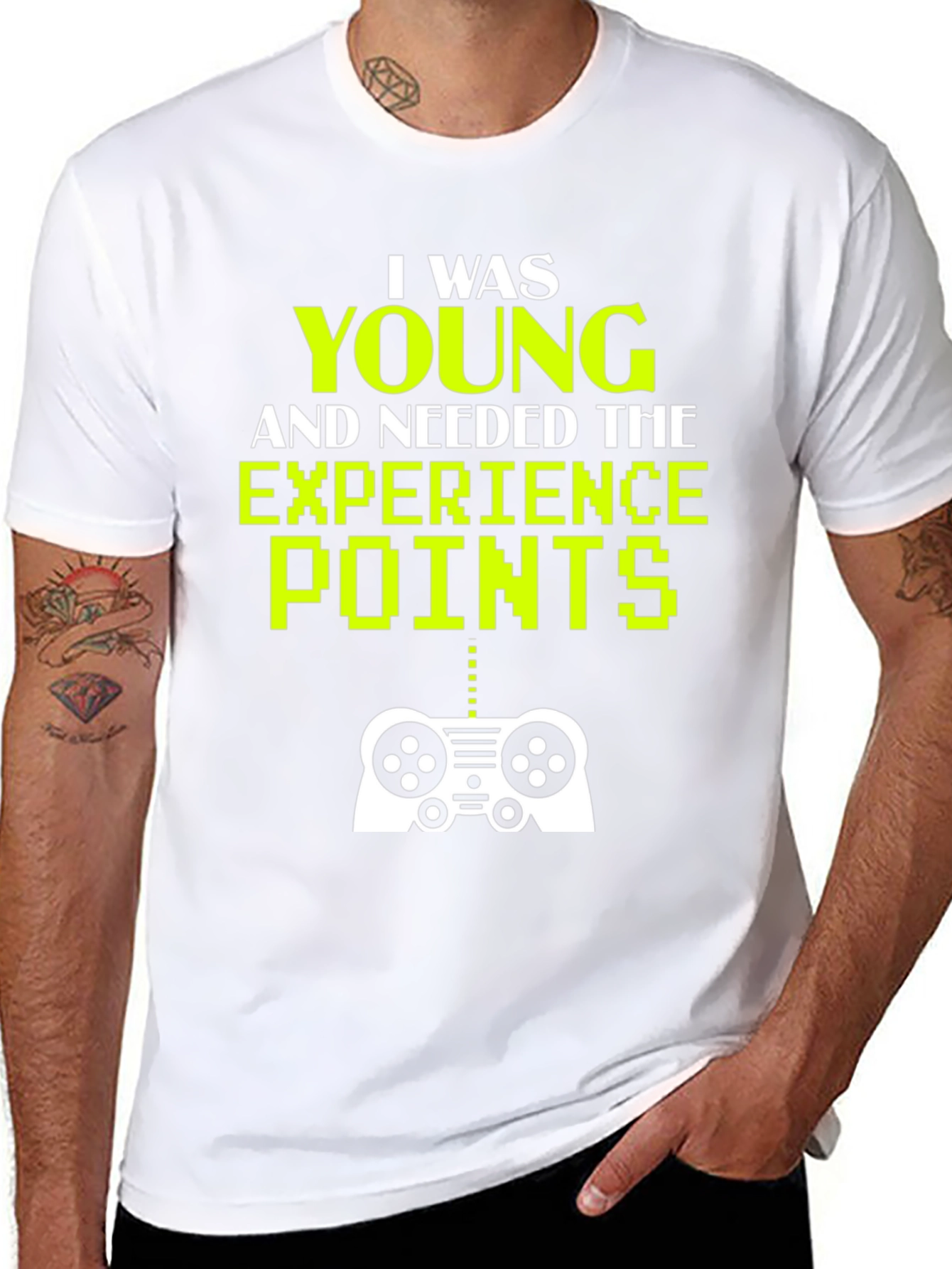 Black Gaming T-Shirt - I Was Young and Needed XP view 8