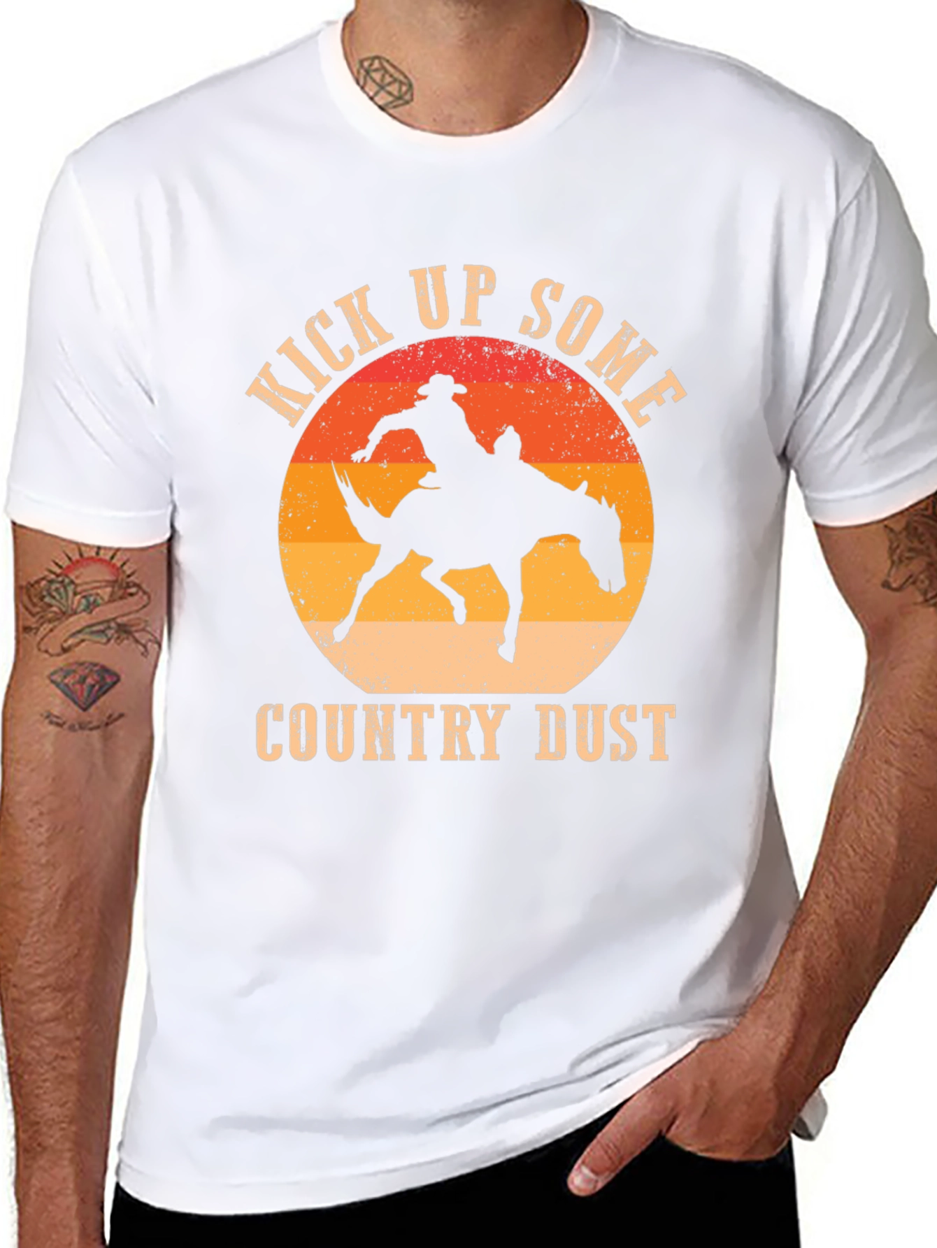 Kick Up Some Country Dust Cowboy Graphic T-Shirt - 8