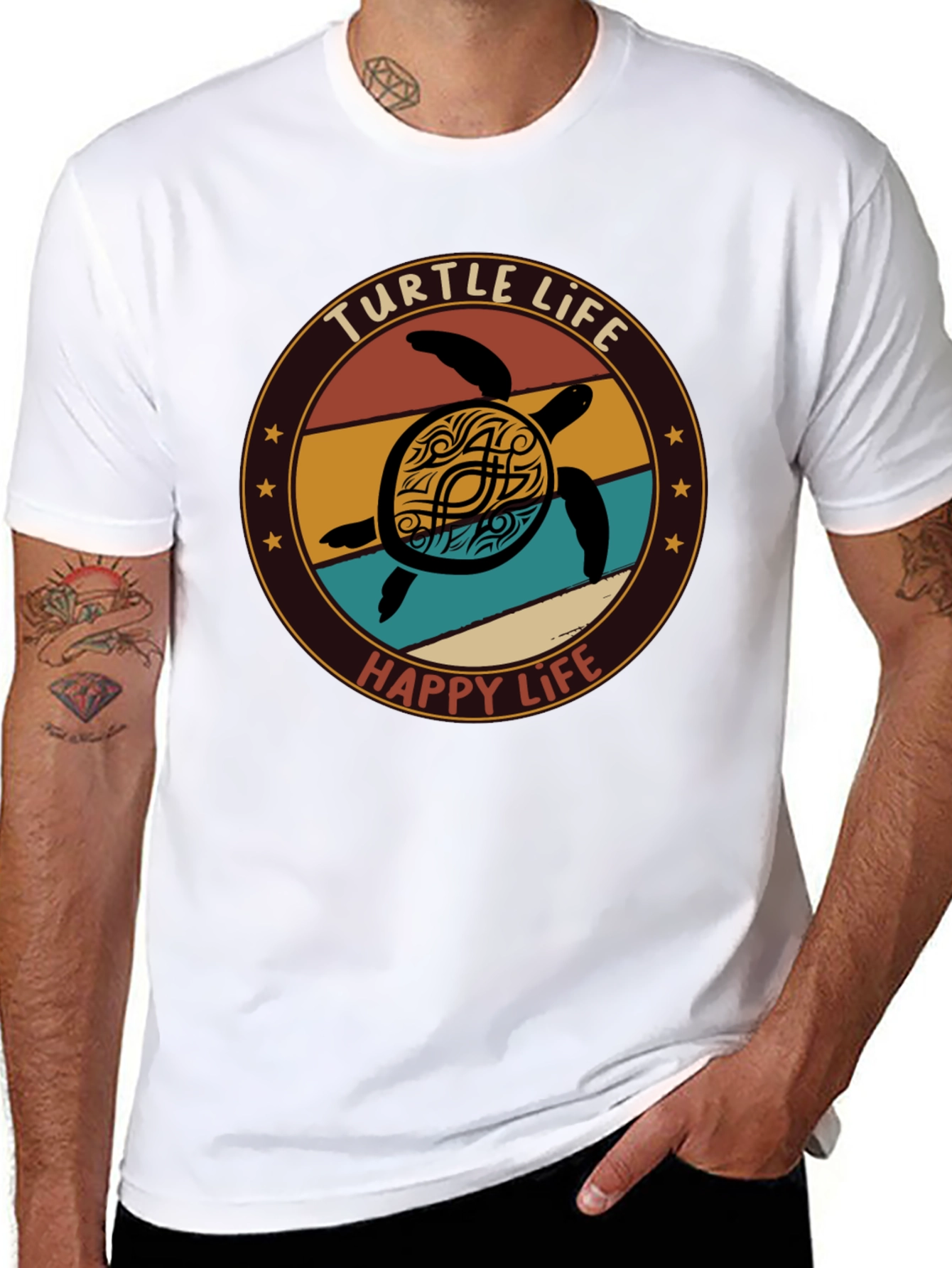 Black Turtle Life T-Shirt - Happy Life Tee view 8