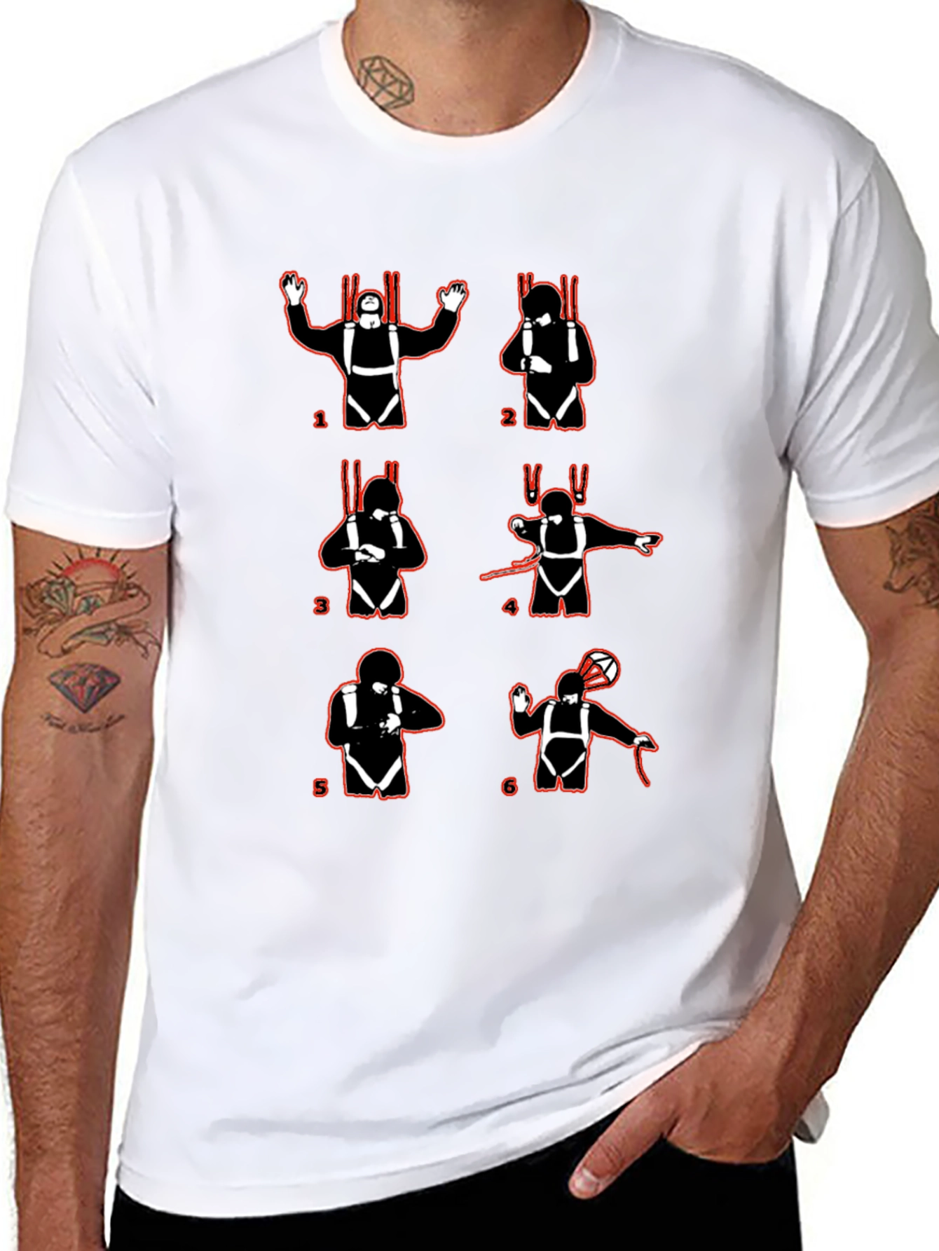 Black Skydiving Guide T-Shirt view 8