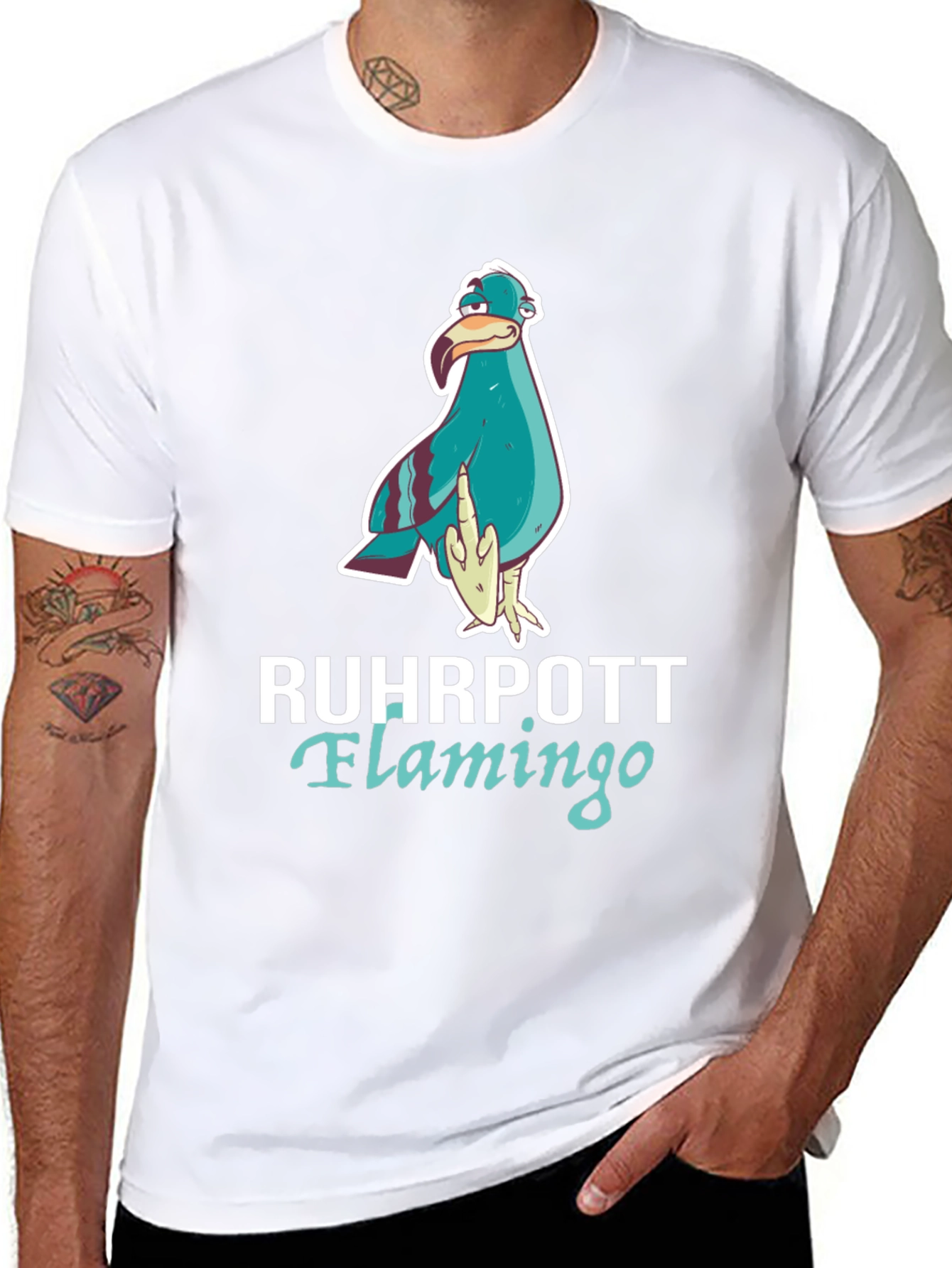 Black Ruhrpott Flamingo Graphic Tee view 8
