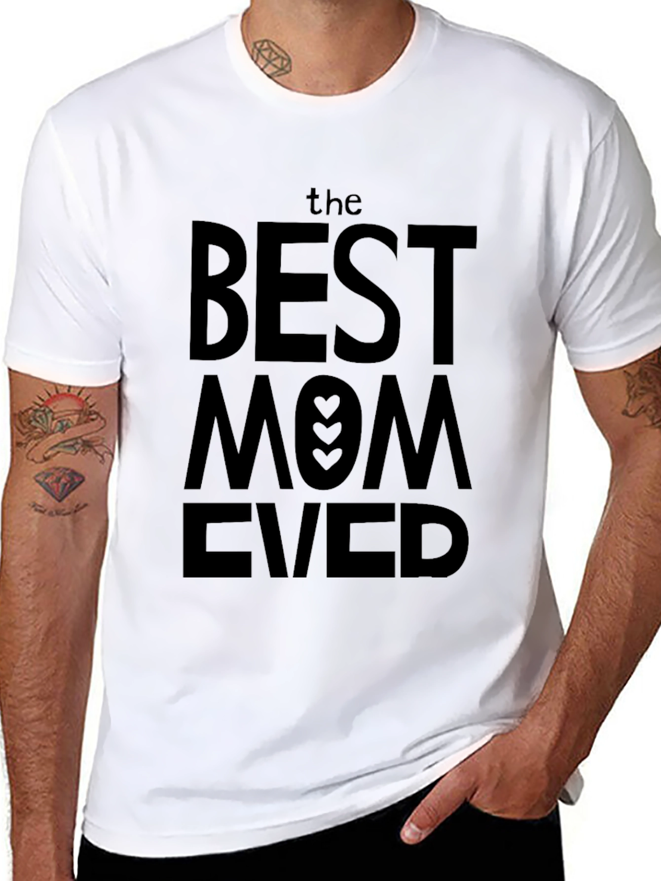 Black Best Mom Ever T-Shirt - Black view 8