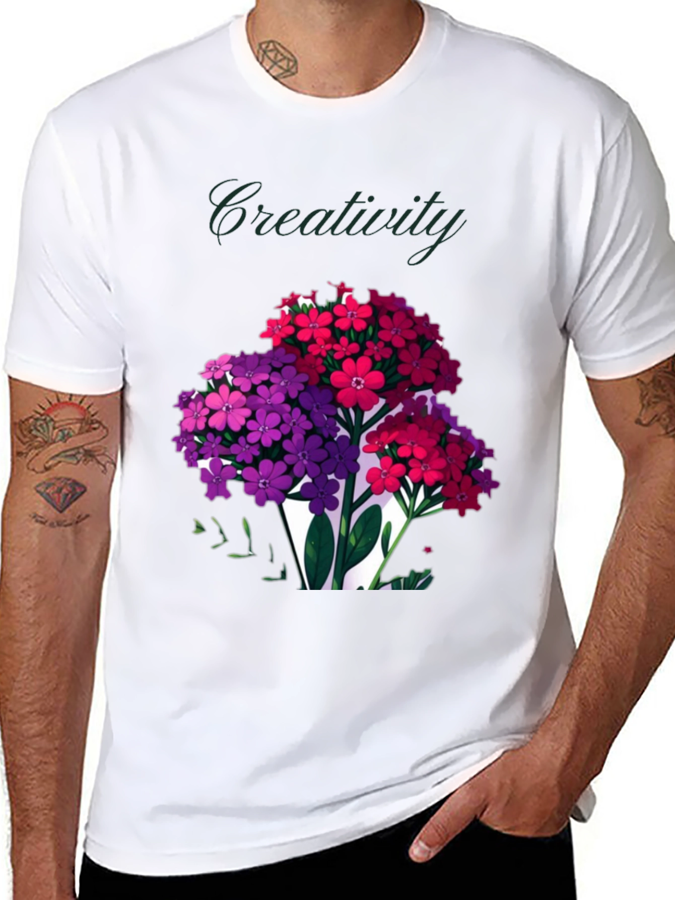 Black Creativity Blooms Graphic T-Shirt view 8