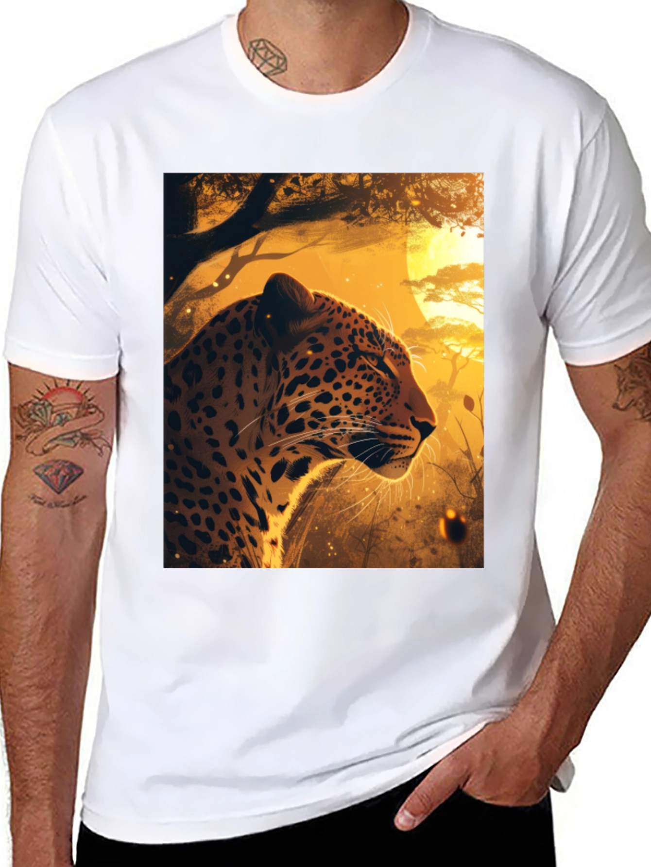 Black Leopard Graphic Tee - Wild Style Black T-Shirt view 8