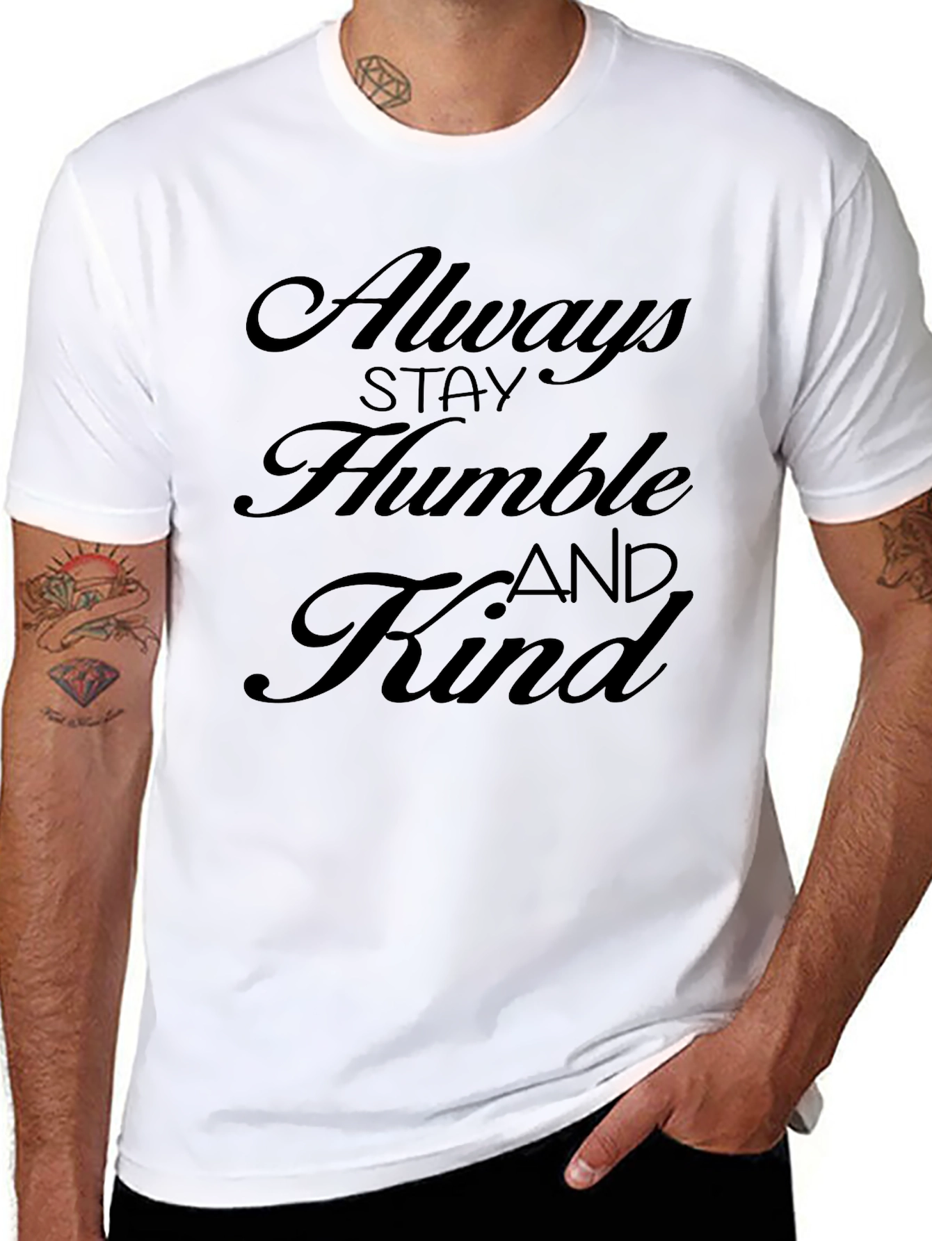 Black Always Stay Humble and Kind Graphic Tee view 8