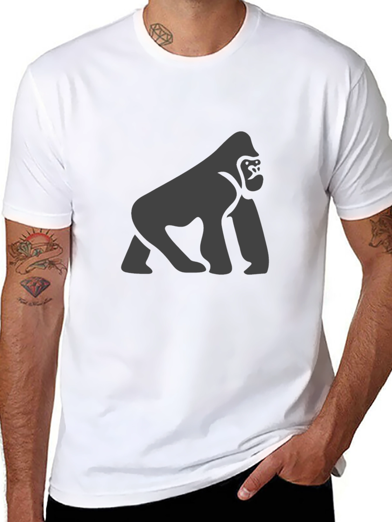 Black Gorilla Graphic Tee - Men's Black T-Shirt view 8