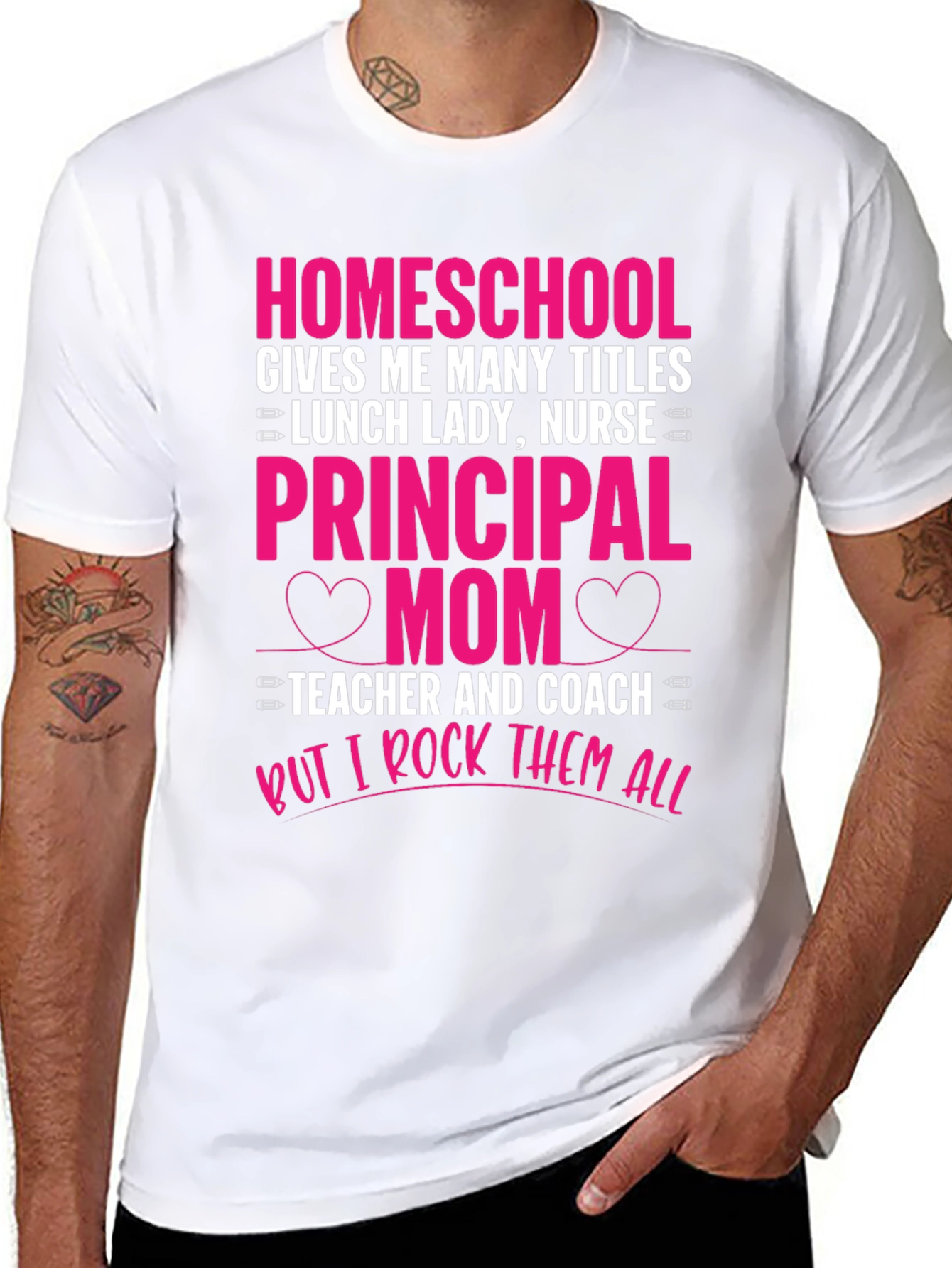 Black Homeschool Mom T-Shirt - Rock All Titles view 8