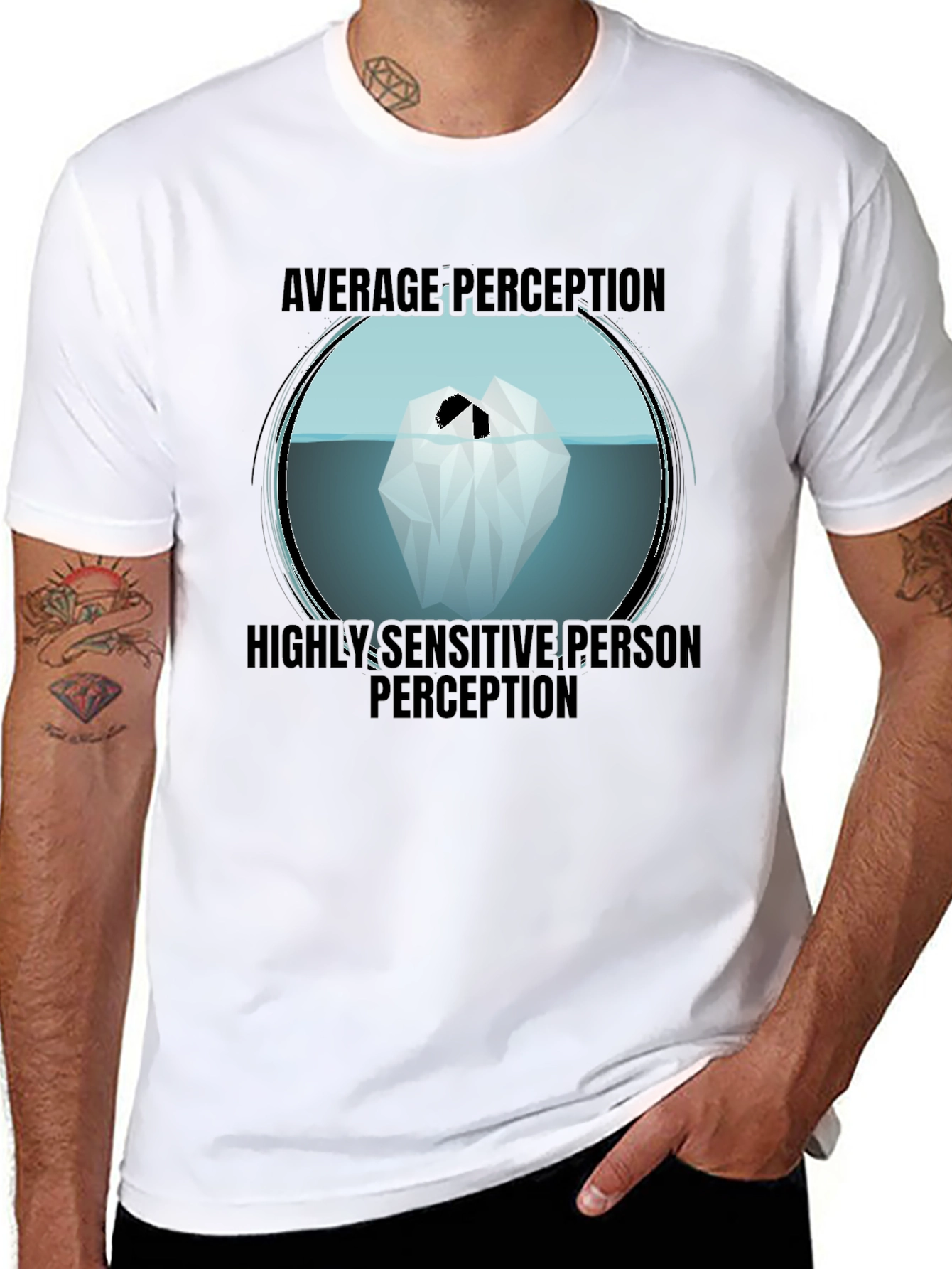 Black Iceberg Perception T-Shirt - Sensitive Person view 8