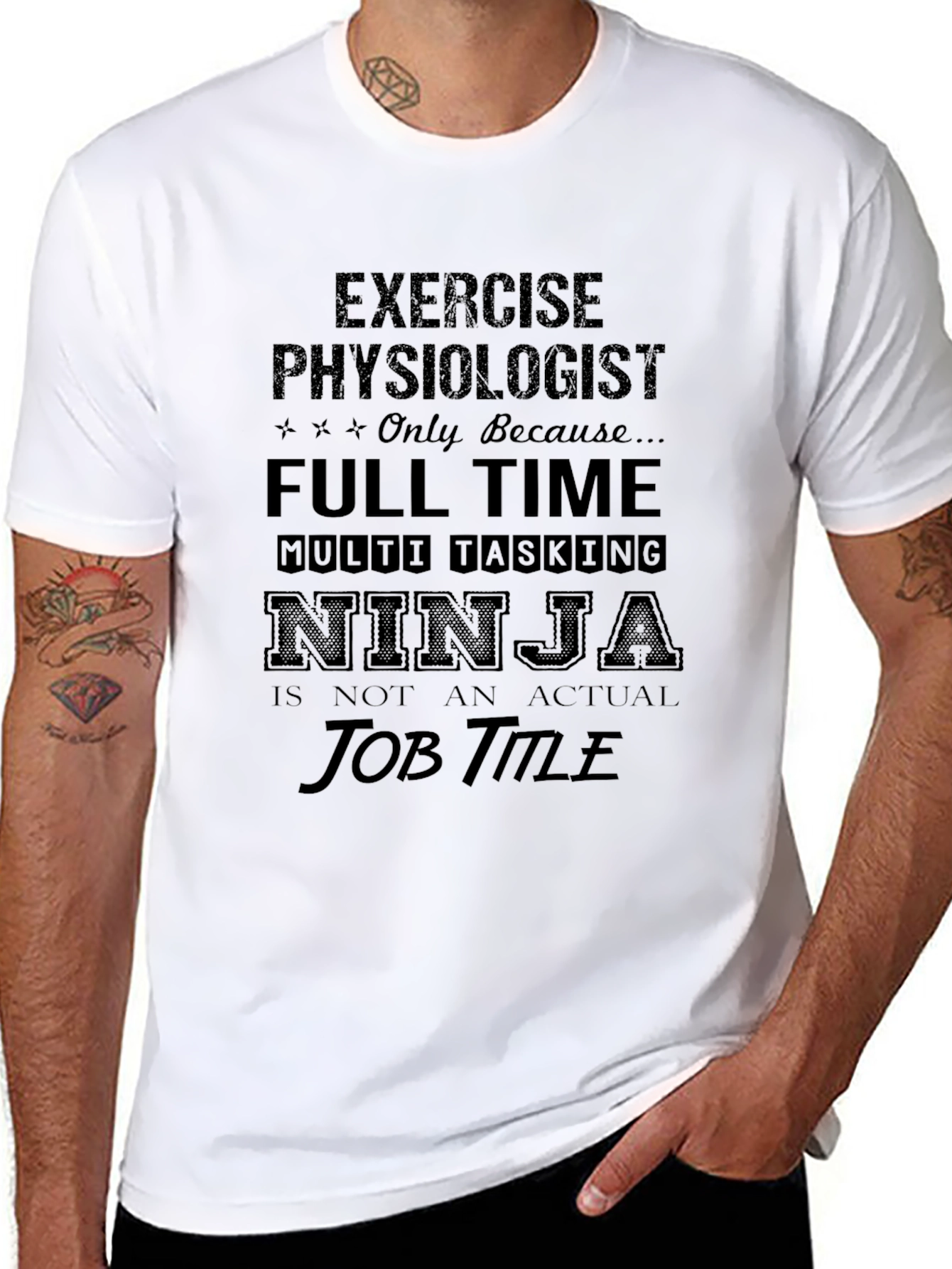 Black Exercise Physiologist Ninja T-Shirt view 8