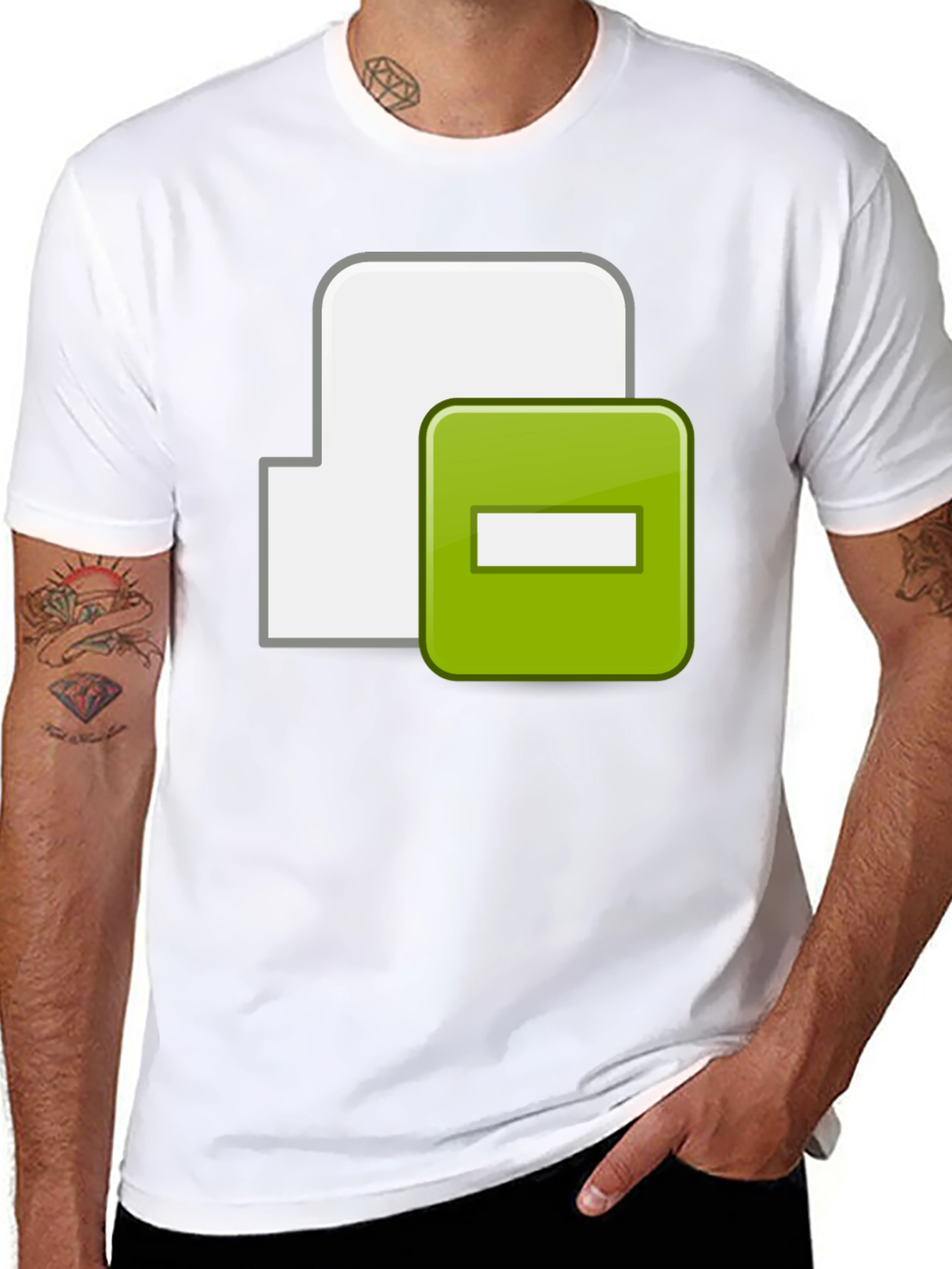 Black Black T-Shirt with Minus Sign Icon view 8