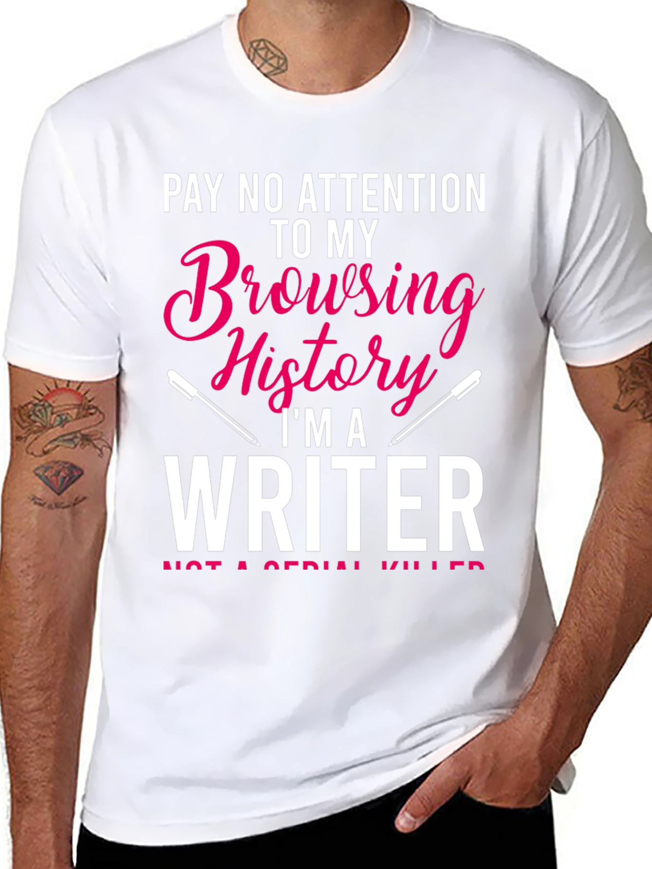 Black Writer Browsing History Graphic Tee view 8