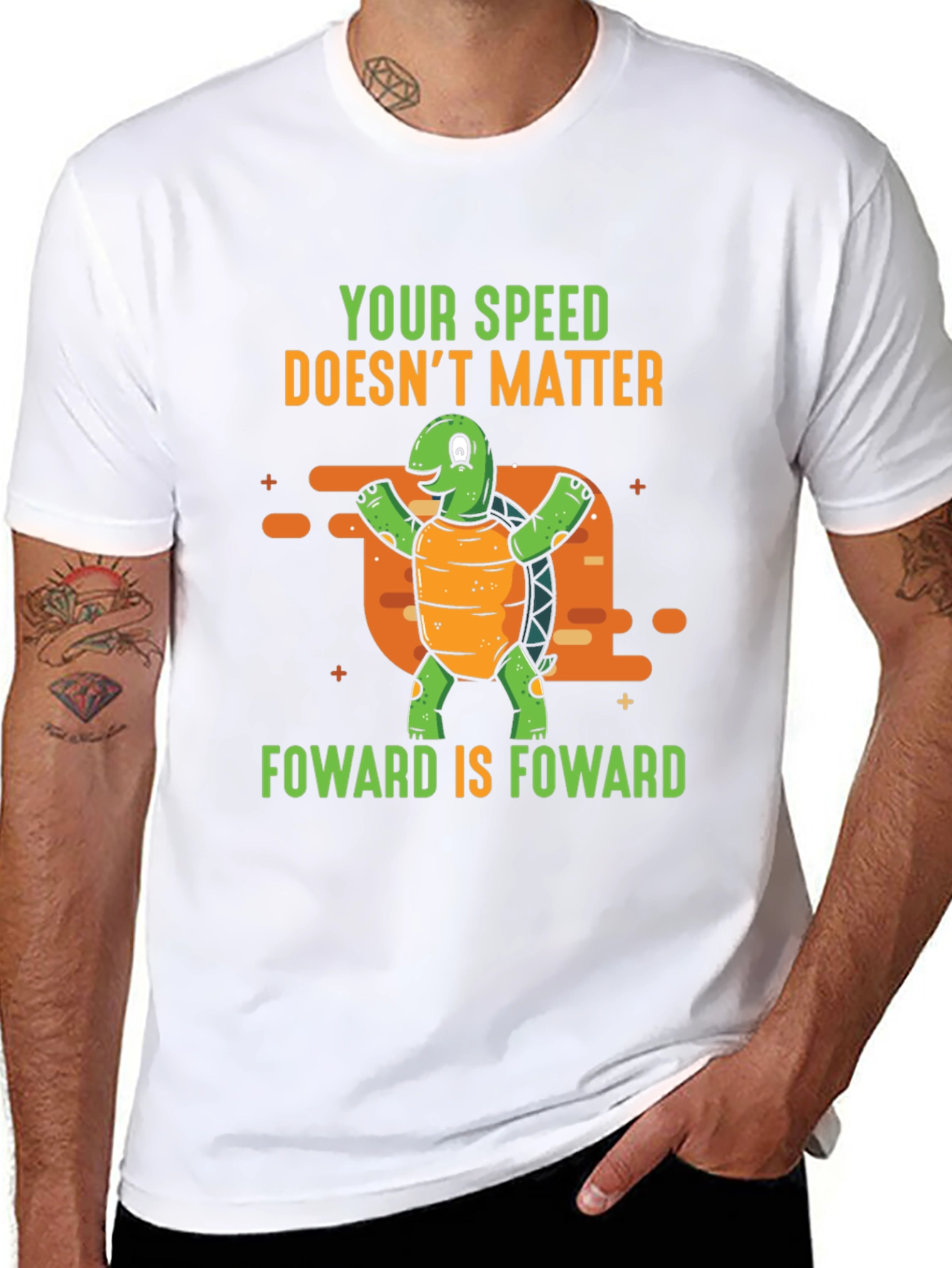 Black Funny Turtle Graphic T-Shirt - Your Speed Doesn't Matter view 8