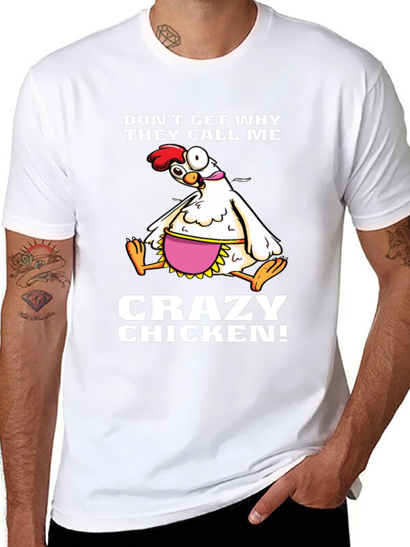 Black Crazy Chicken Graphic T-Shirt view 8
