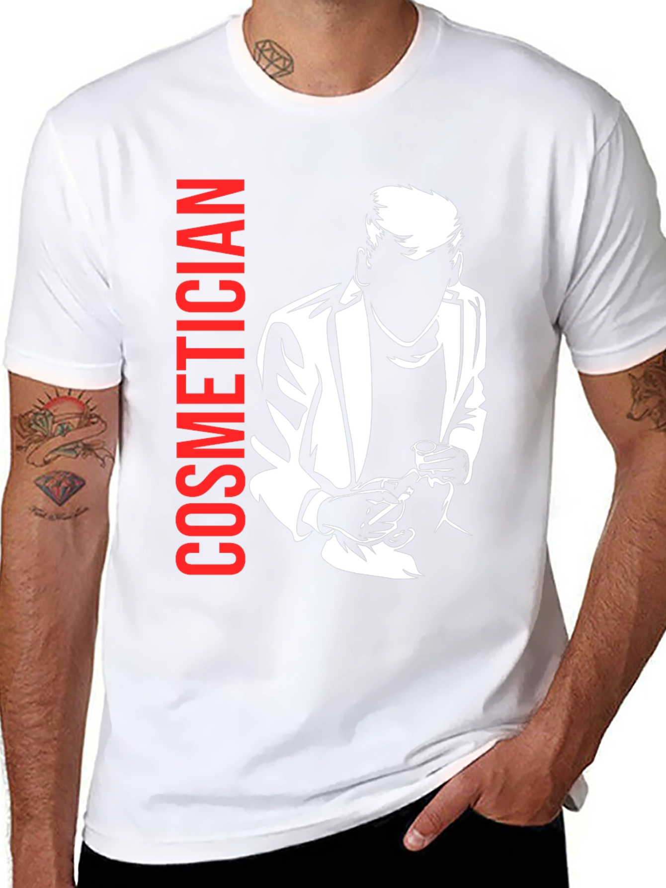 Black Cosmetician Graphic T-Shirt - Unisex Style view 8