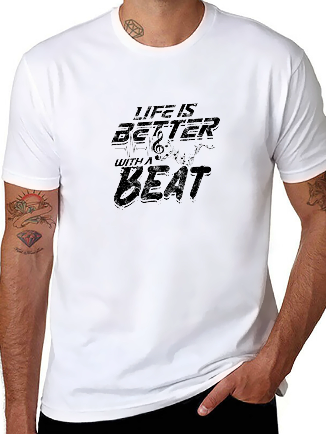 Black Life is Better with a Beat T-Shirt view 8