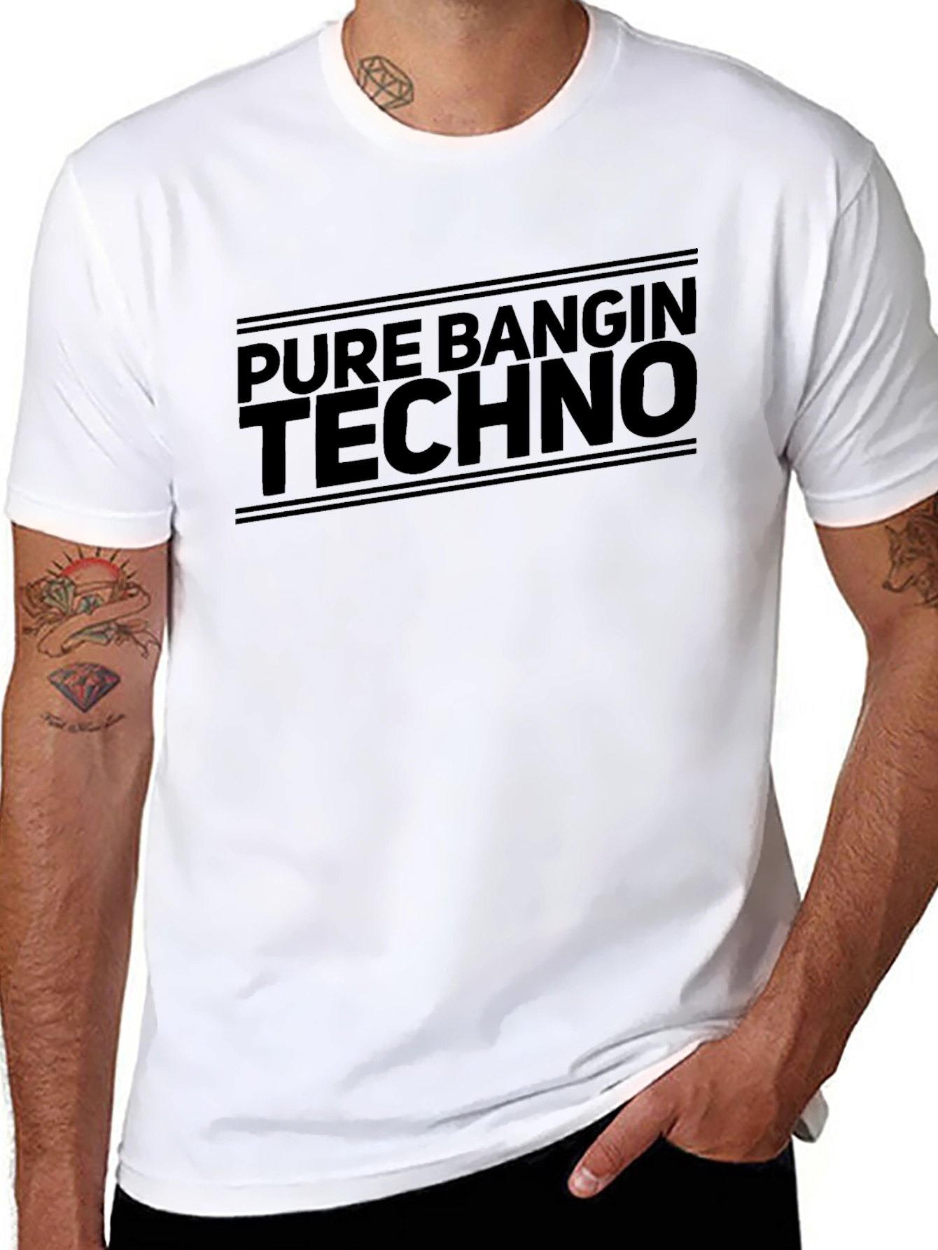 Black Pure Bangin Techno Graphic Tee - Black view 8