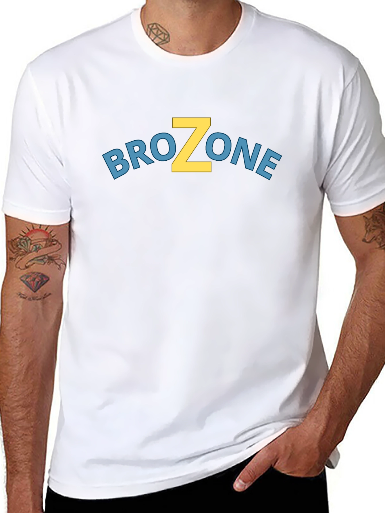 Black BroZone Graphic T-Shirt - Black Crew Neck Tee view 8