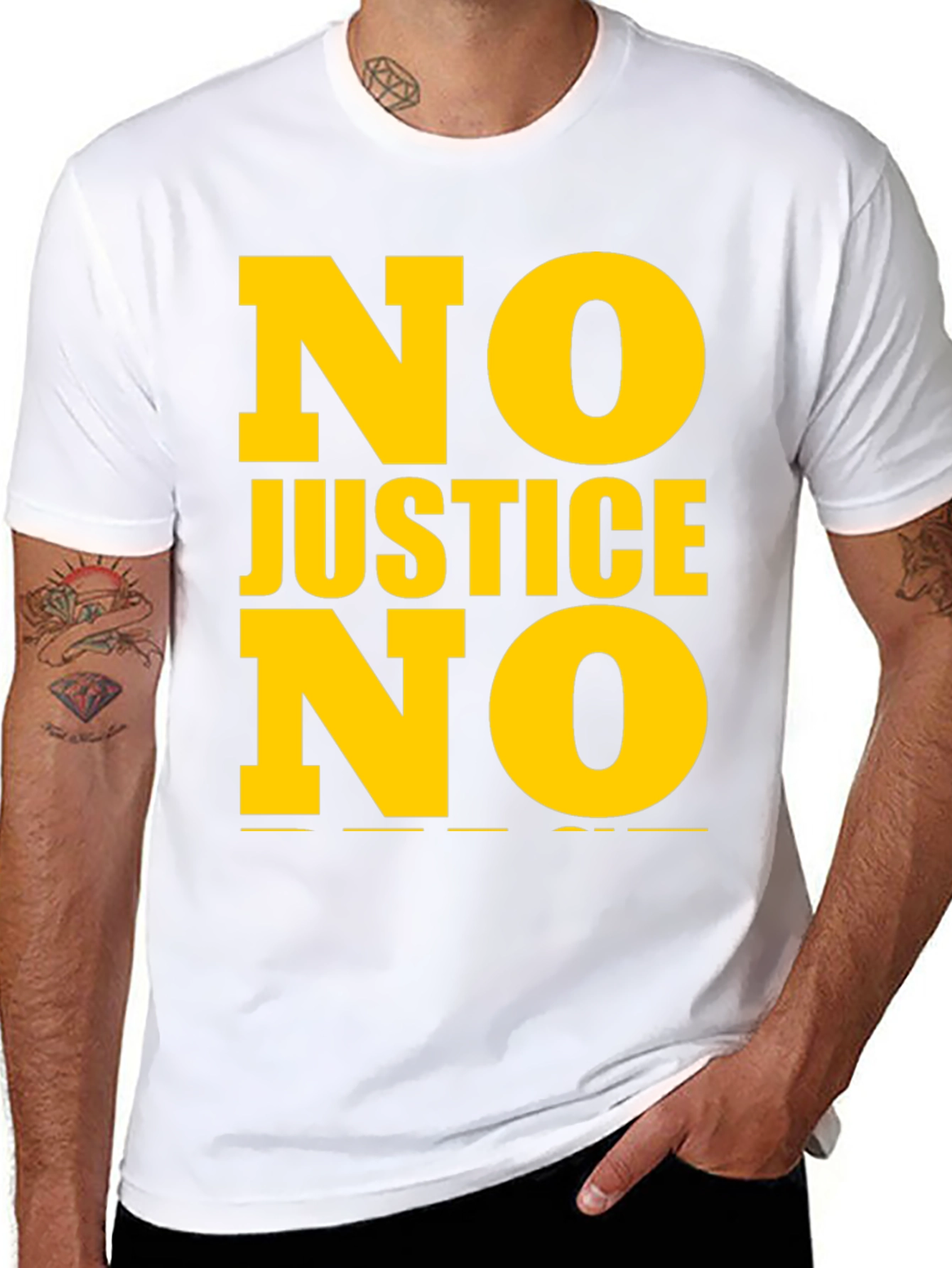 Black No Justice No Peace Graphic Tee view 8