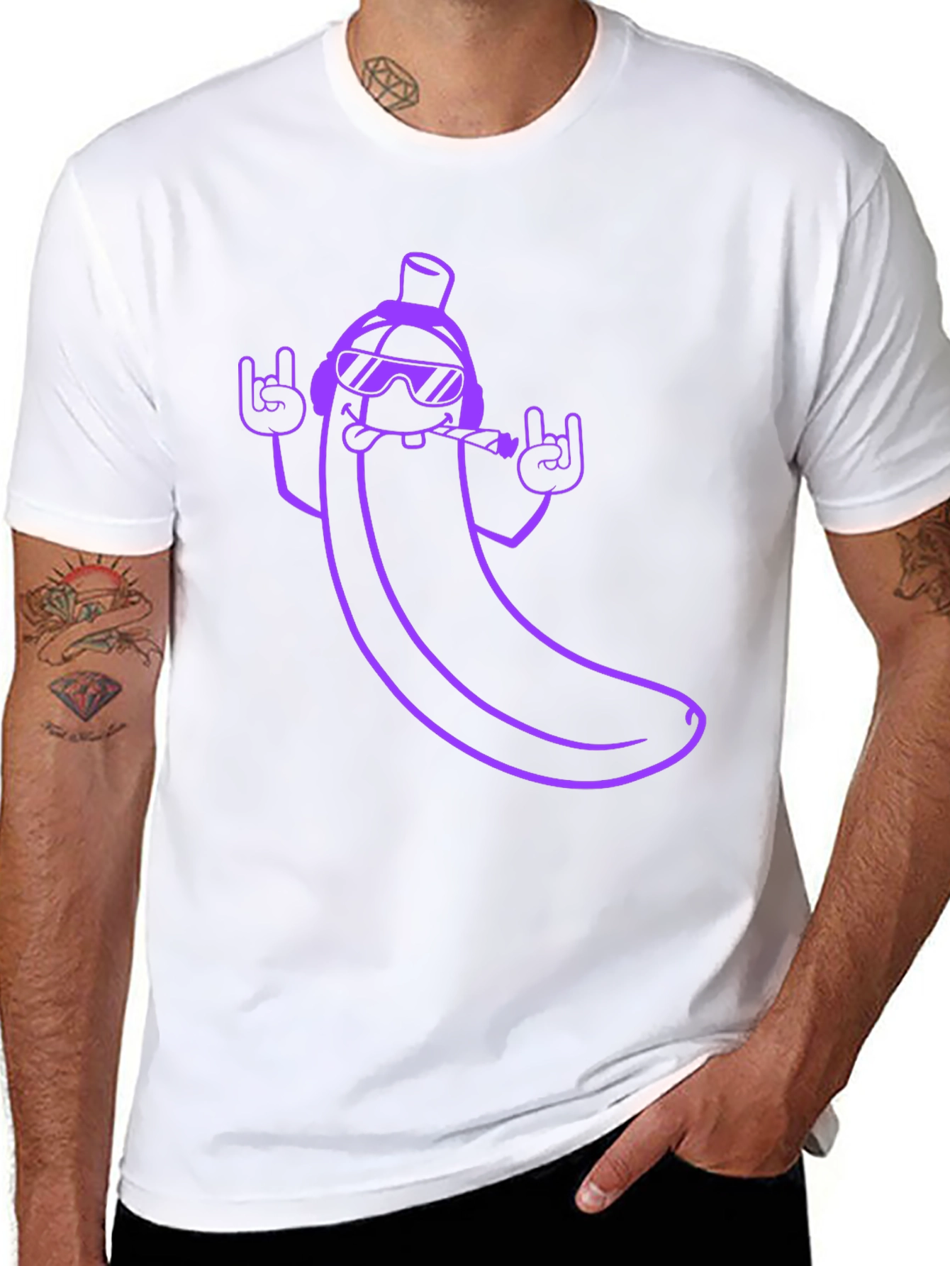Black Cool Banana Graphic T-Shirt - Rock On Style! view 8