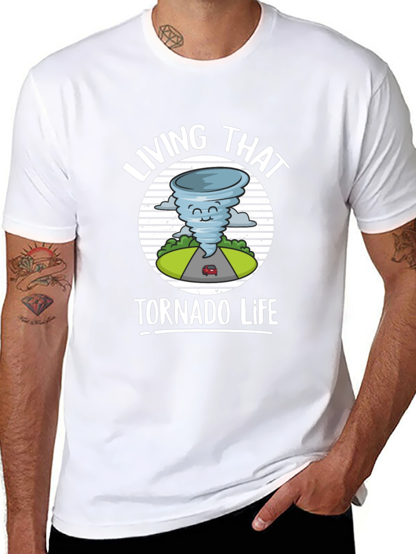 Black Living That Tornado Life Graphic T-Shirt view 8
